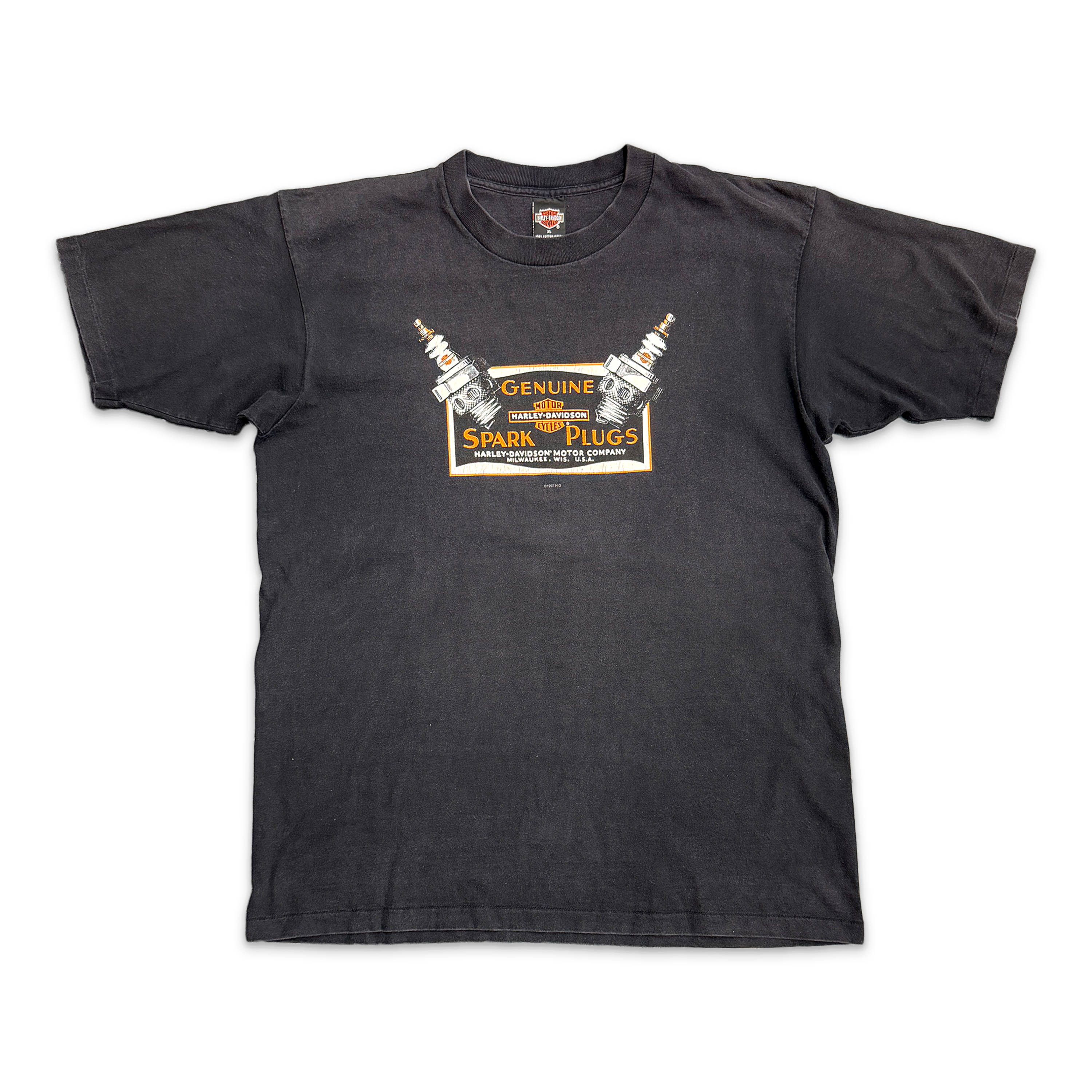 Harley Davidson Spark Plug Tee "Faded Black"
