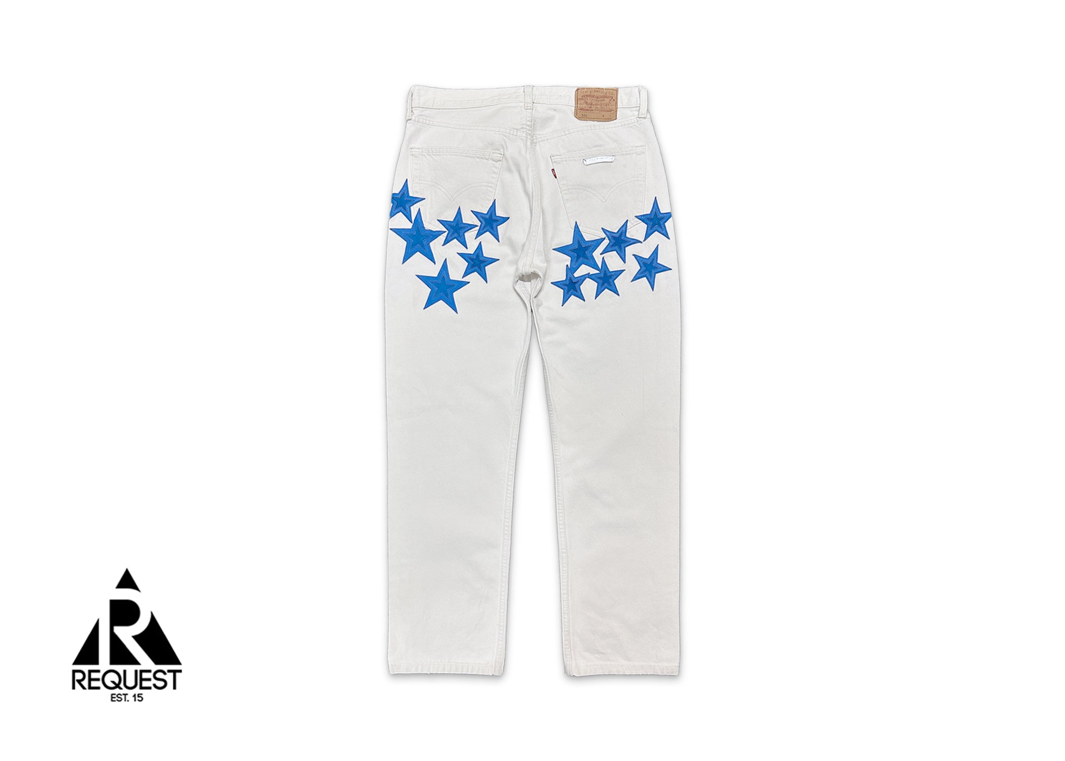 Levi's White Denim "Blue Stars"