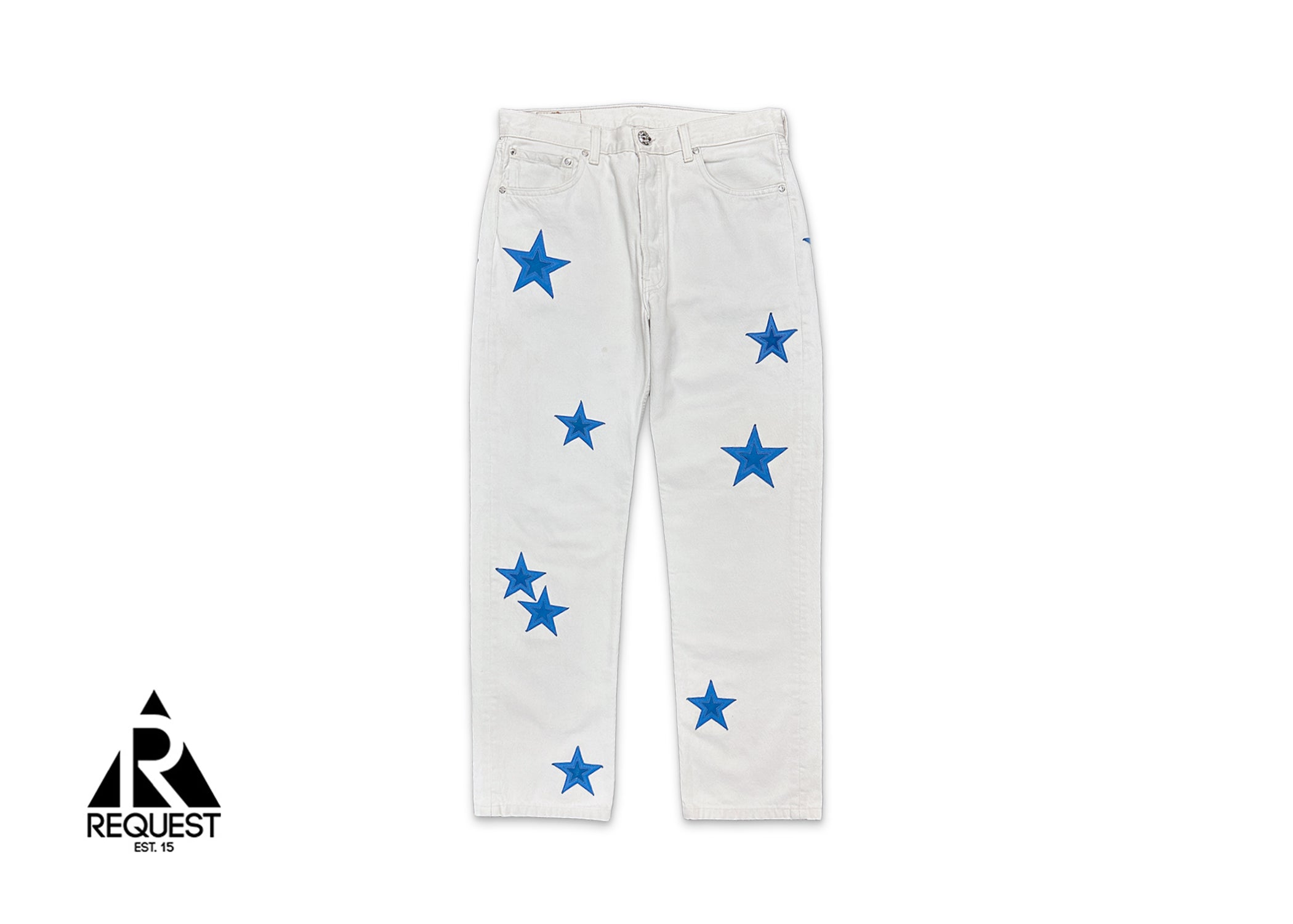 Levi's White Denim "Blue Stars"