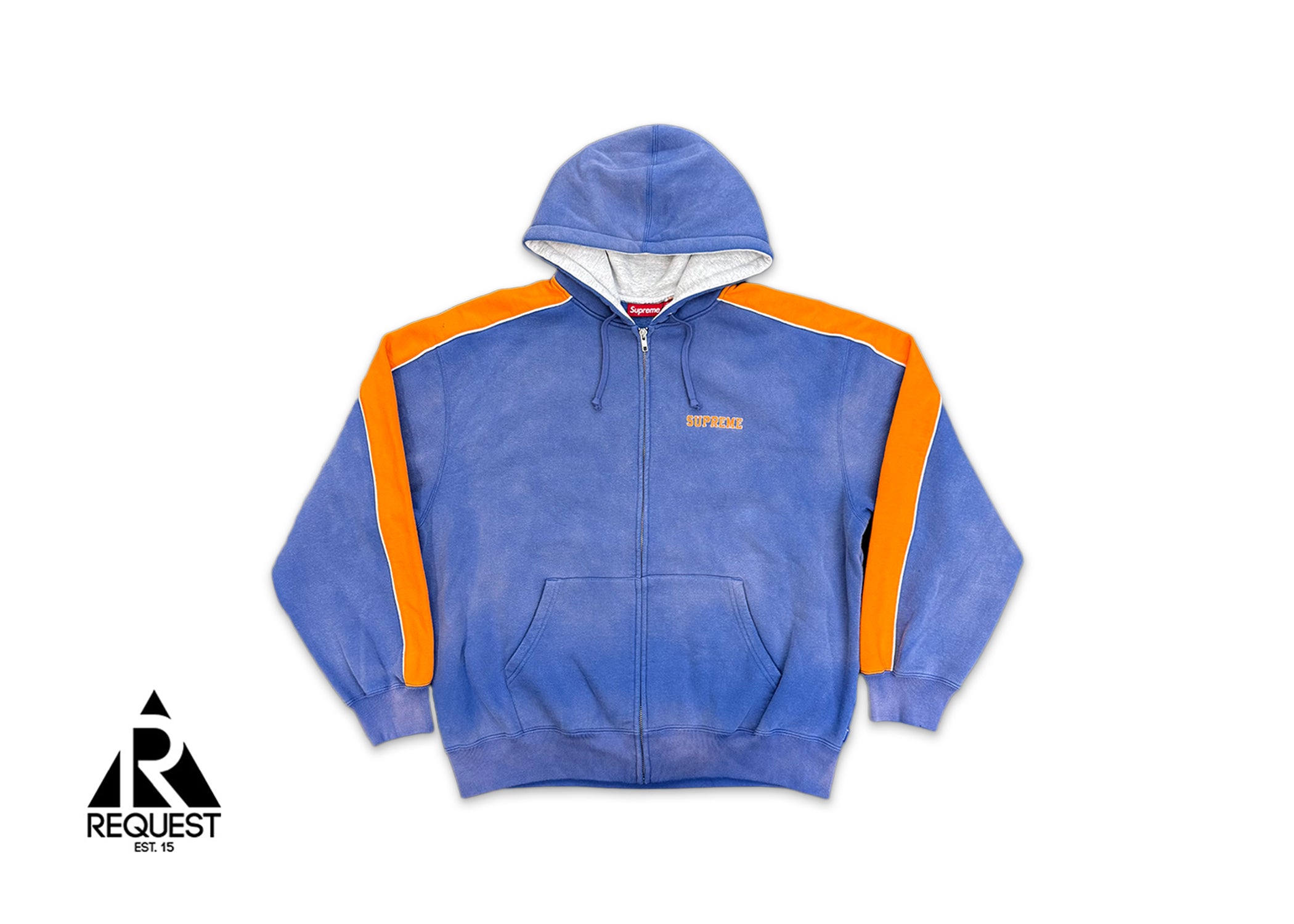 State Zip Up Hooded Sweatshirt "Blue Orange"