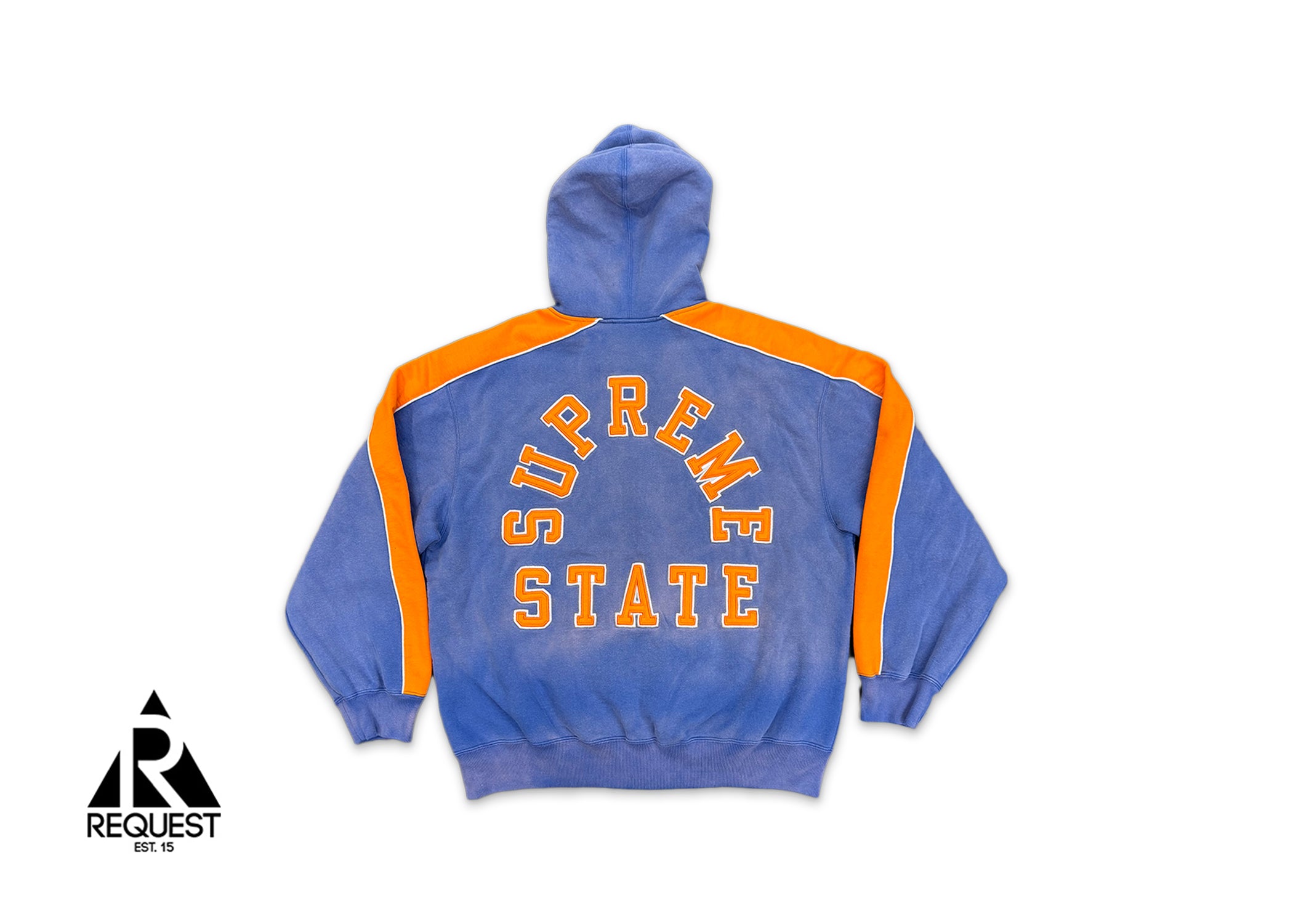 State Zip Up Hooded Sweatshirt "Blue Orange"