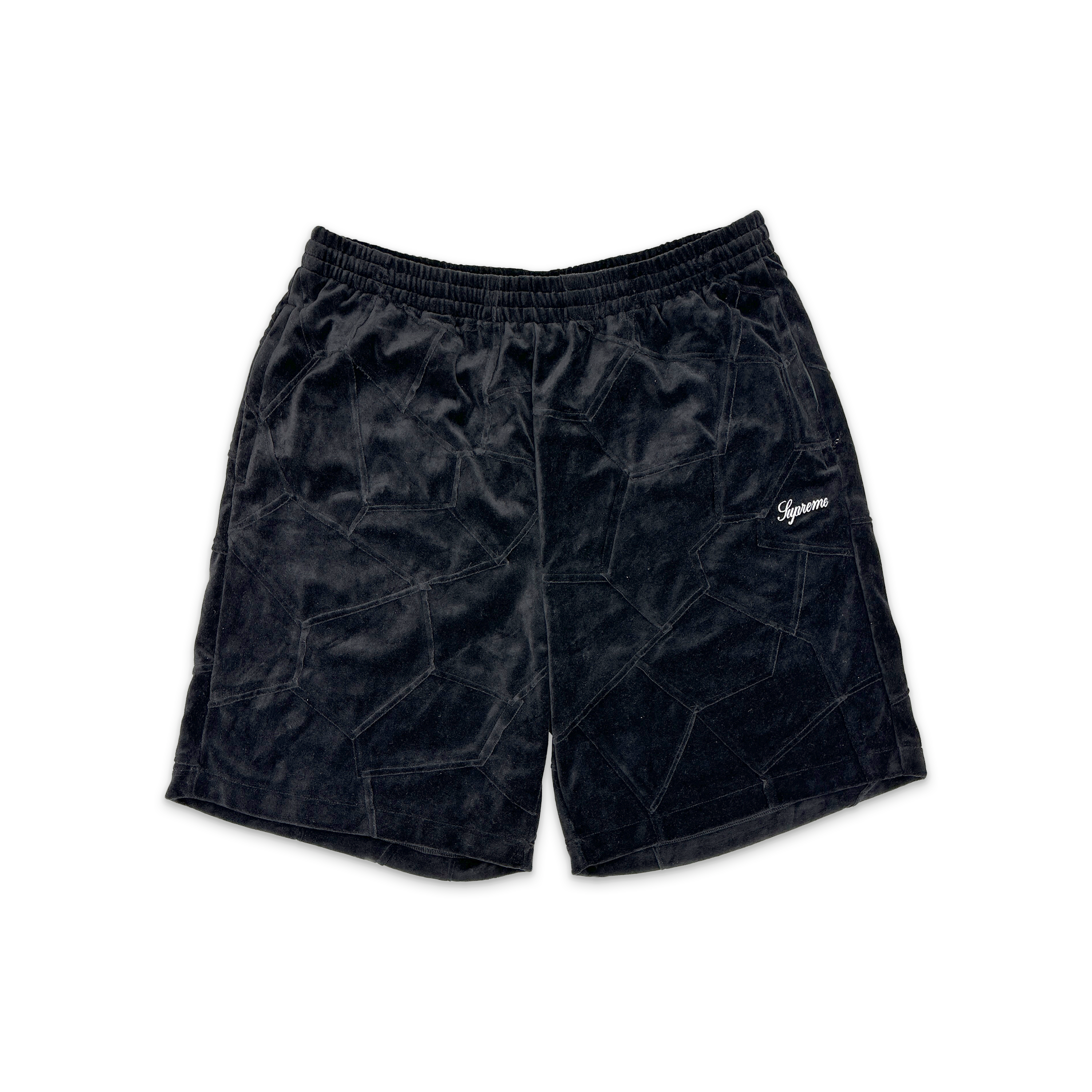 Patchwork Velour Short "Black"