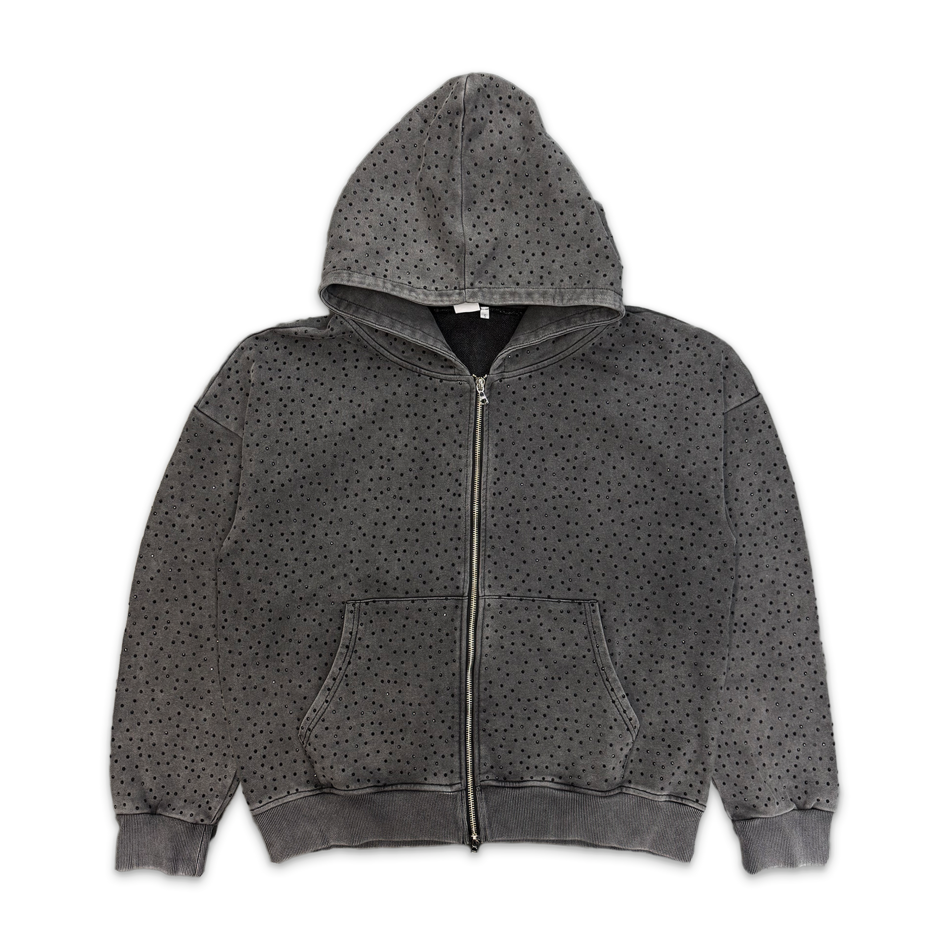 IO着用 VALLAD STAR DAMAGED ZIP UP HOODIE