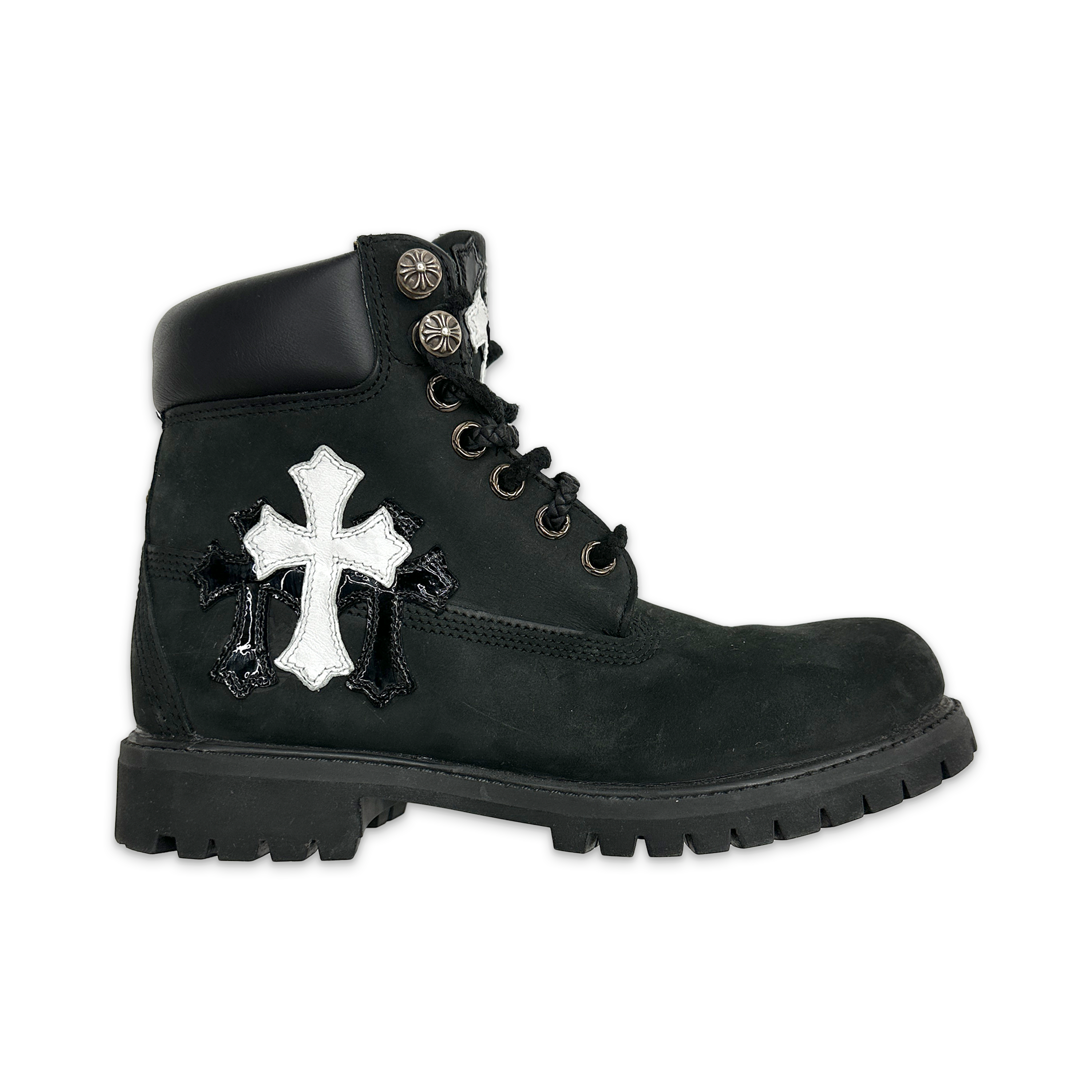 6 Inch Boot With Patches "Black Nubuck"