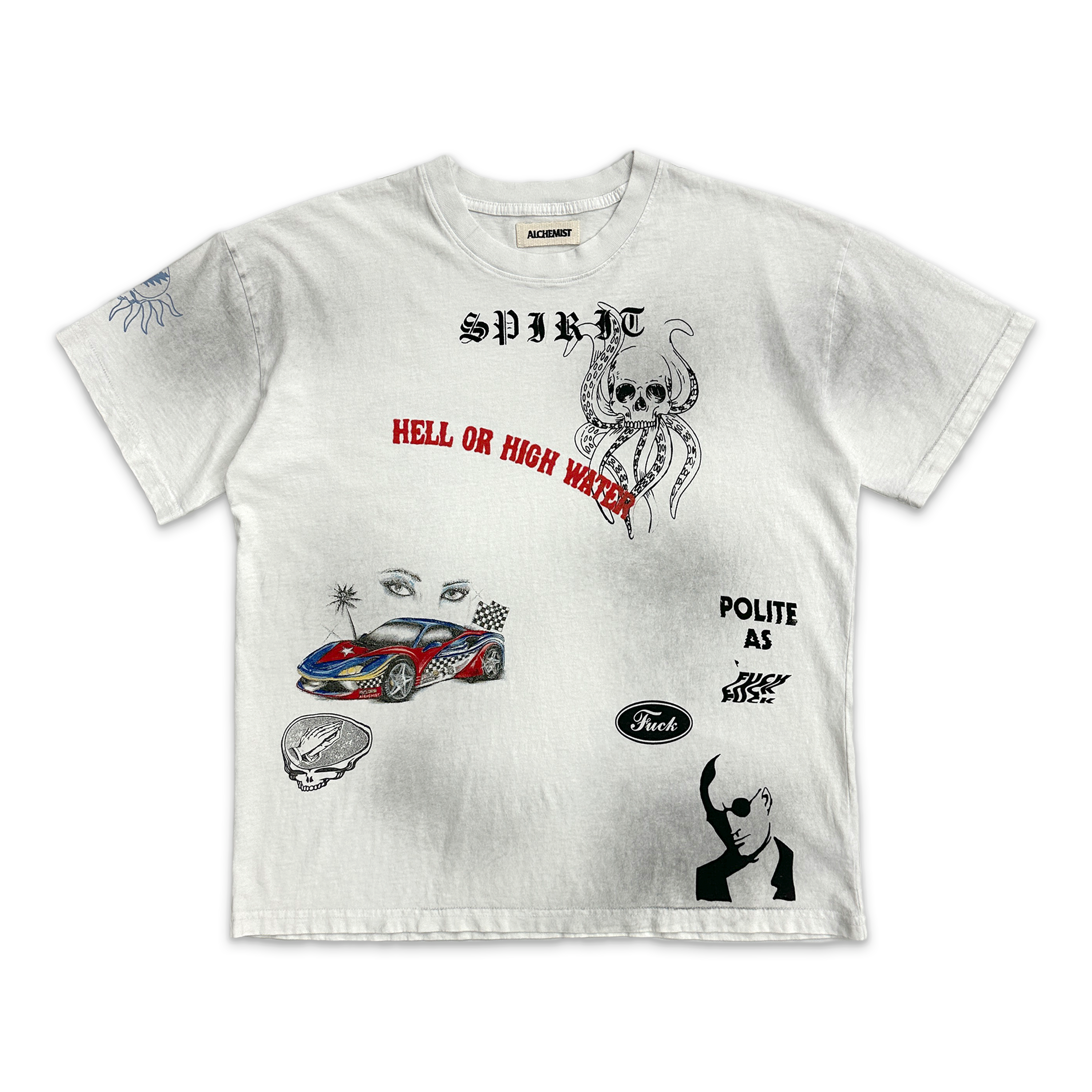 Multi Print Tee "Dirty White Opal"