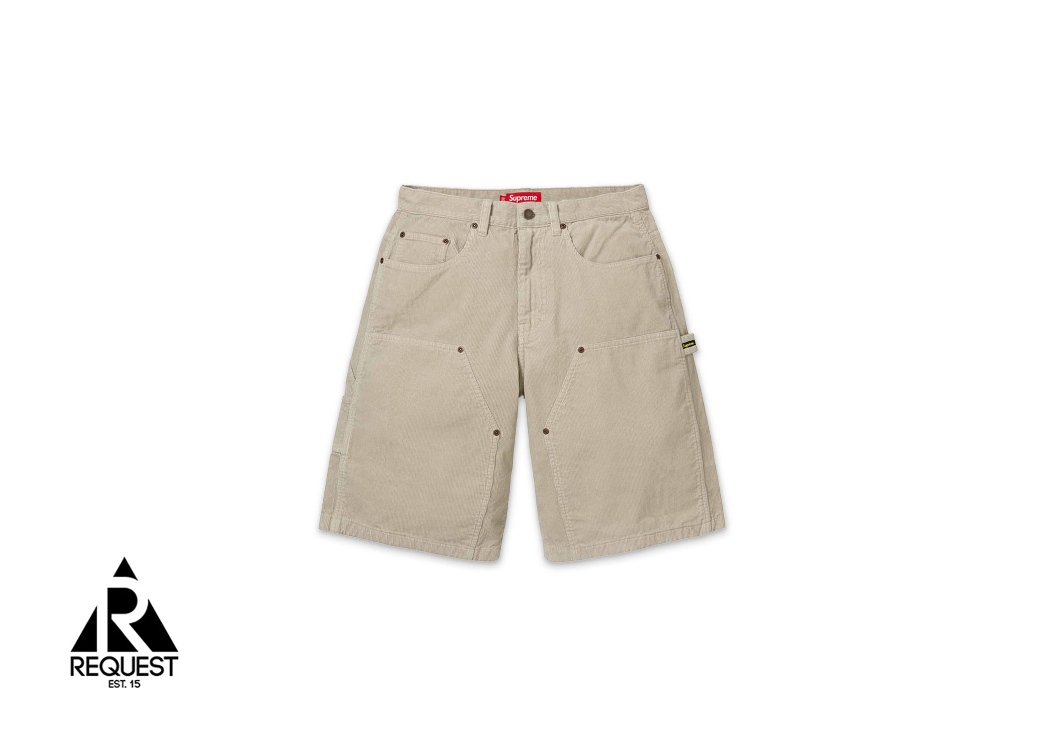 Washed Corduroy Double Knee Shorts "Tan"