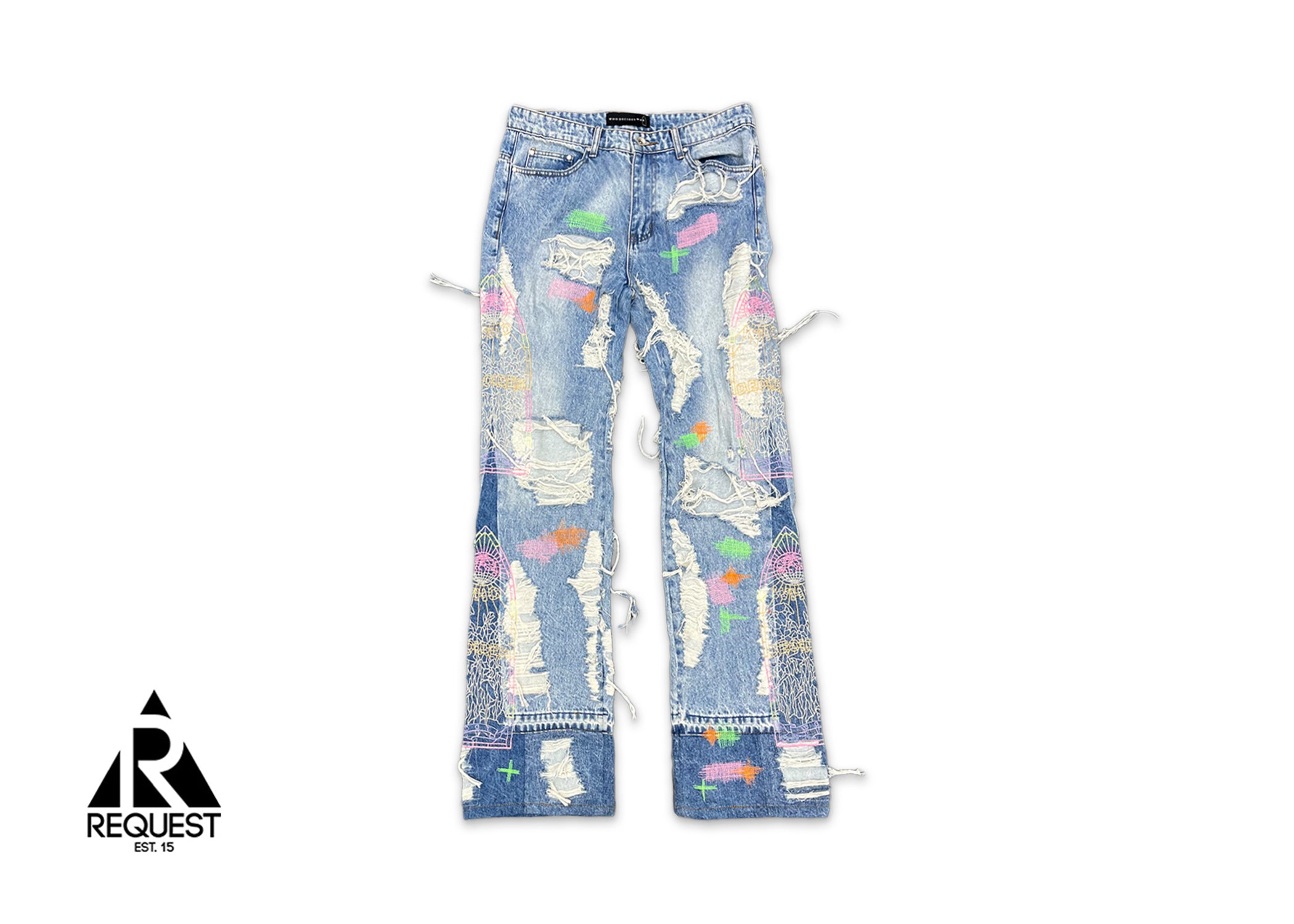 Technicolor Embroidery Denim "Blue"