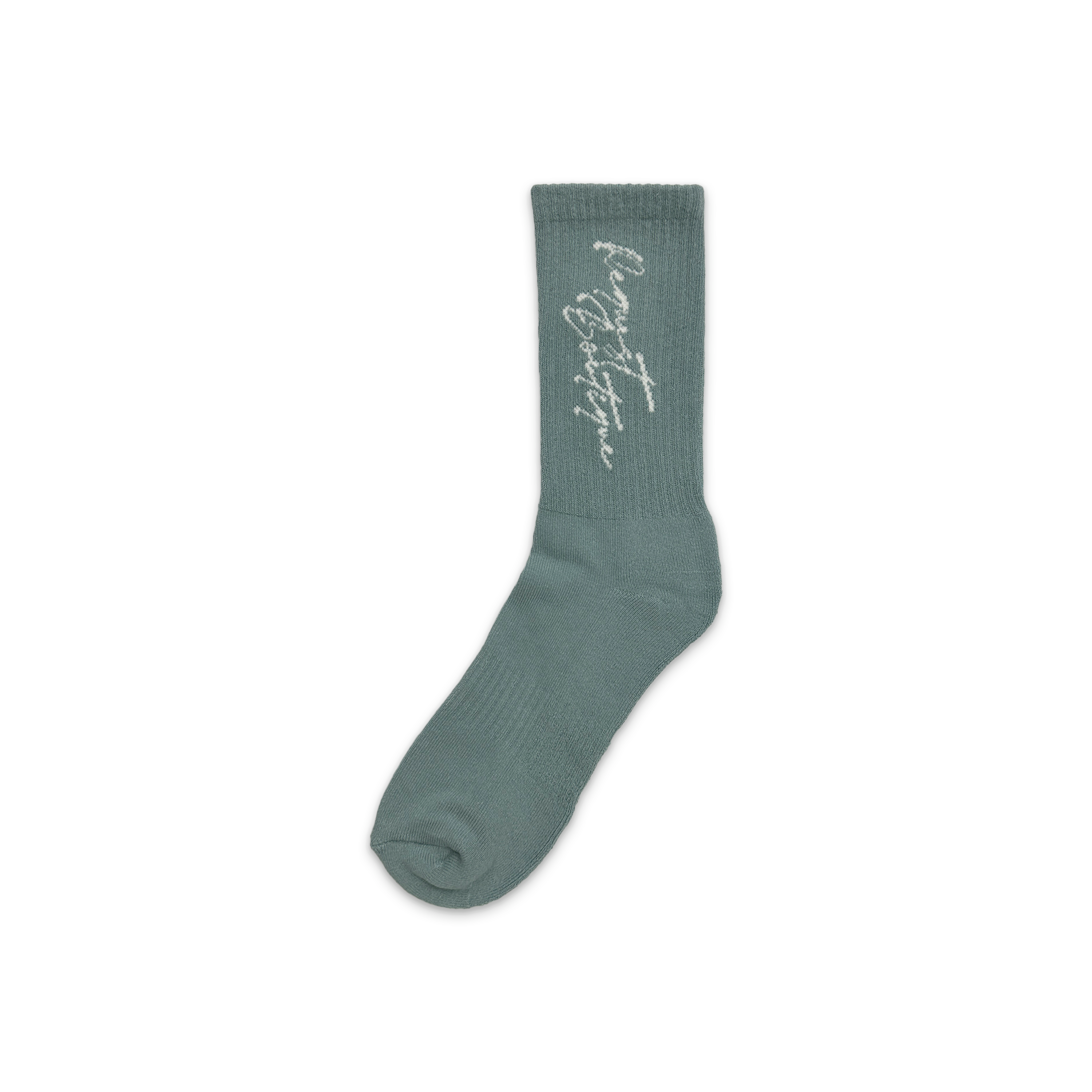 Request Vertical Script Socks "Seafoam Grey”