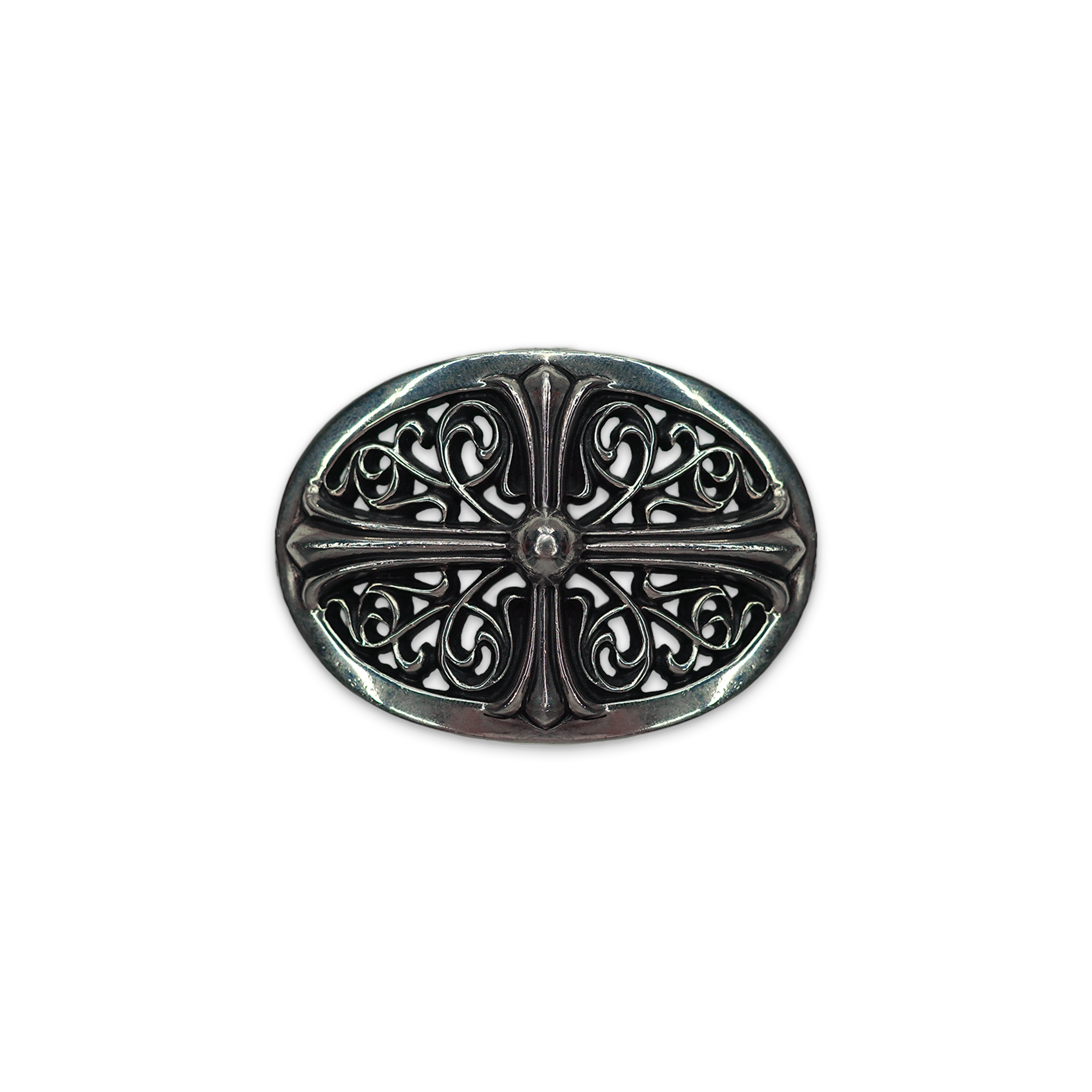 Thin Oval Cross Belt Buckle