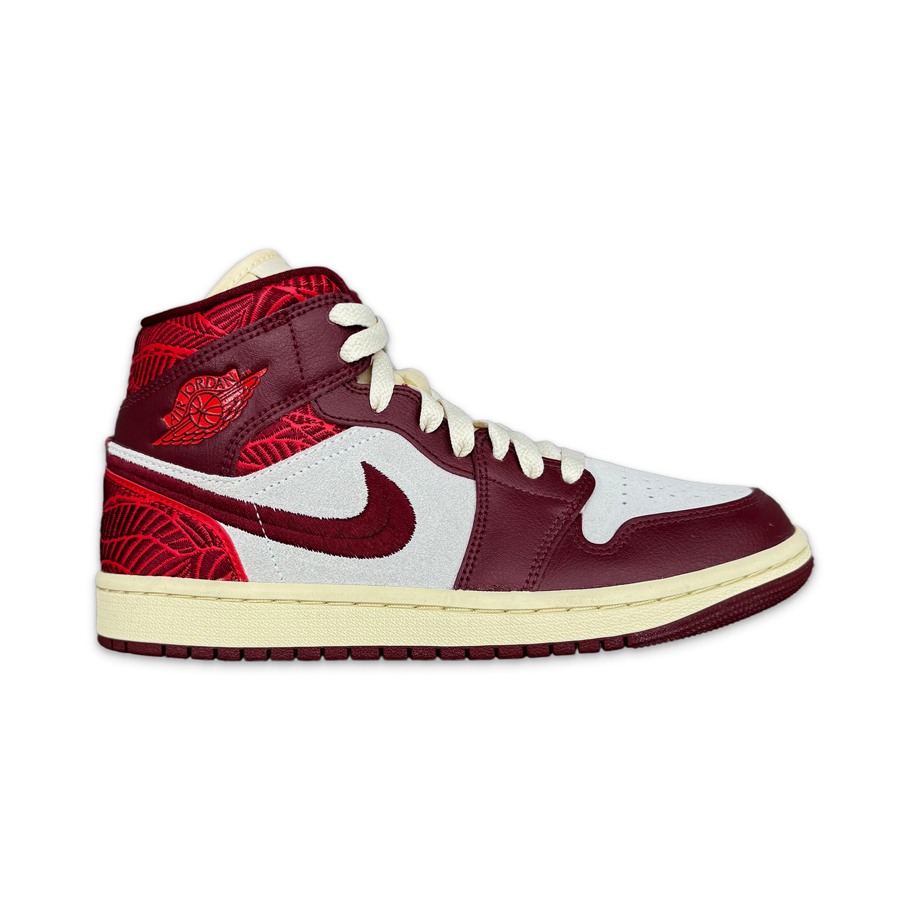 Air Jordan, Air Jordan 1 Retro Mid SE "Tiki Leaf Team Red" (W)