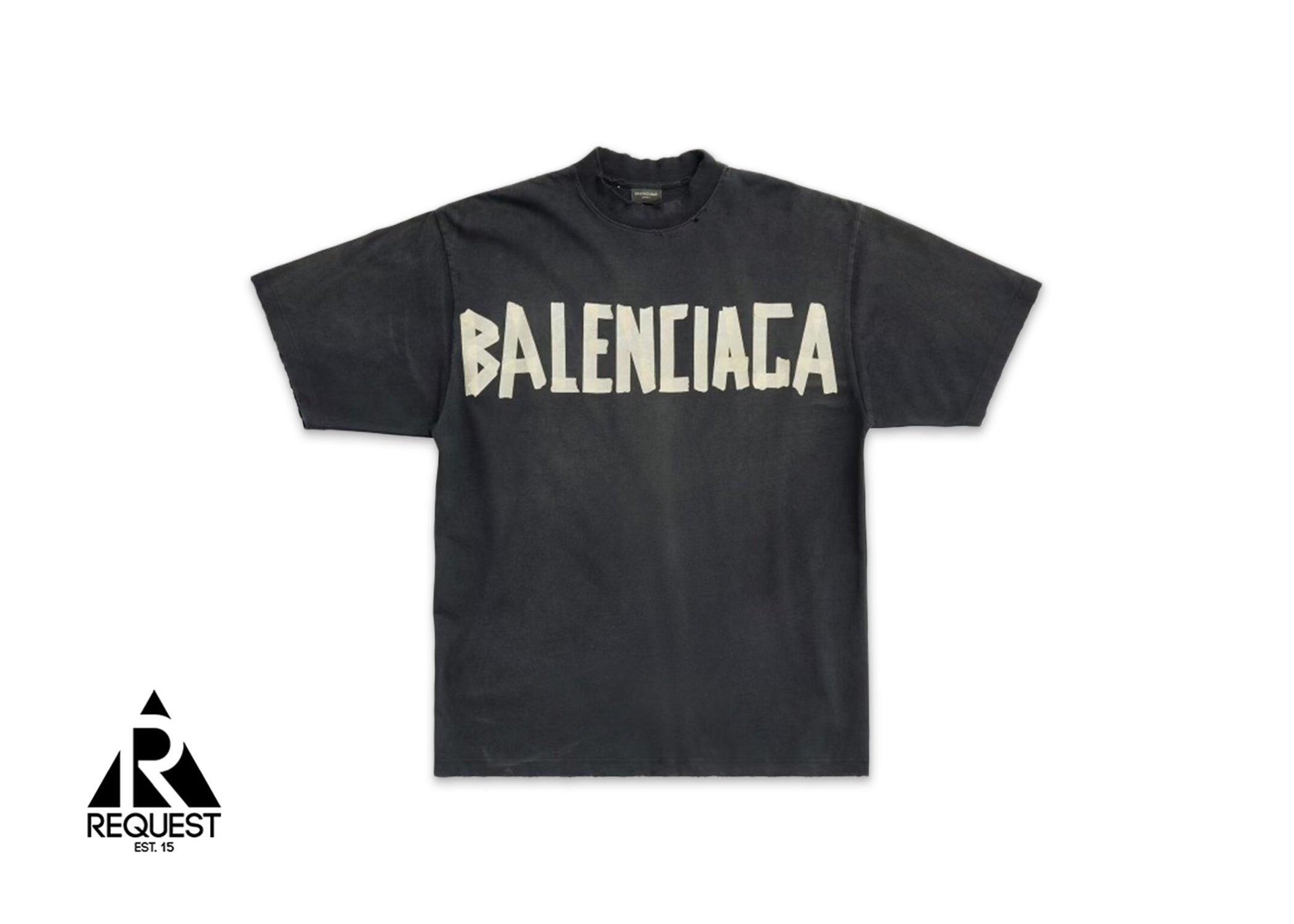 Balenciaga Tape Type Tee "Faded Black"