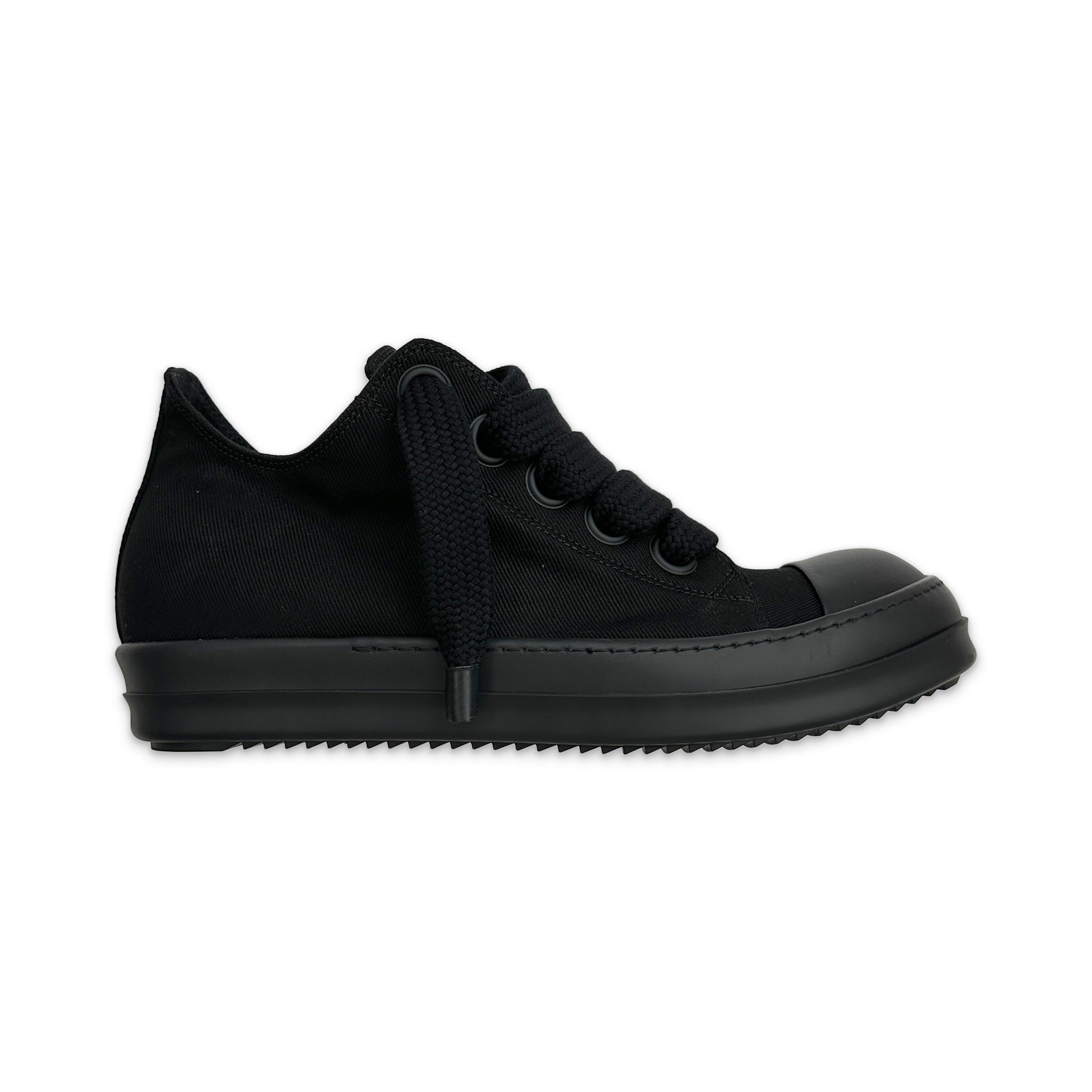Rick Owens DRKSHDW, Temple Canvas Ramone Jumbo Low "Black/Black"