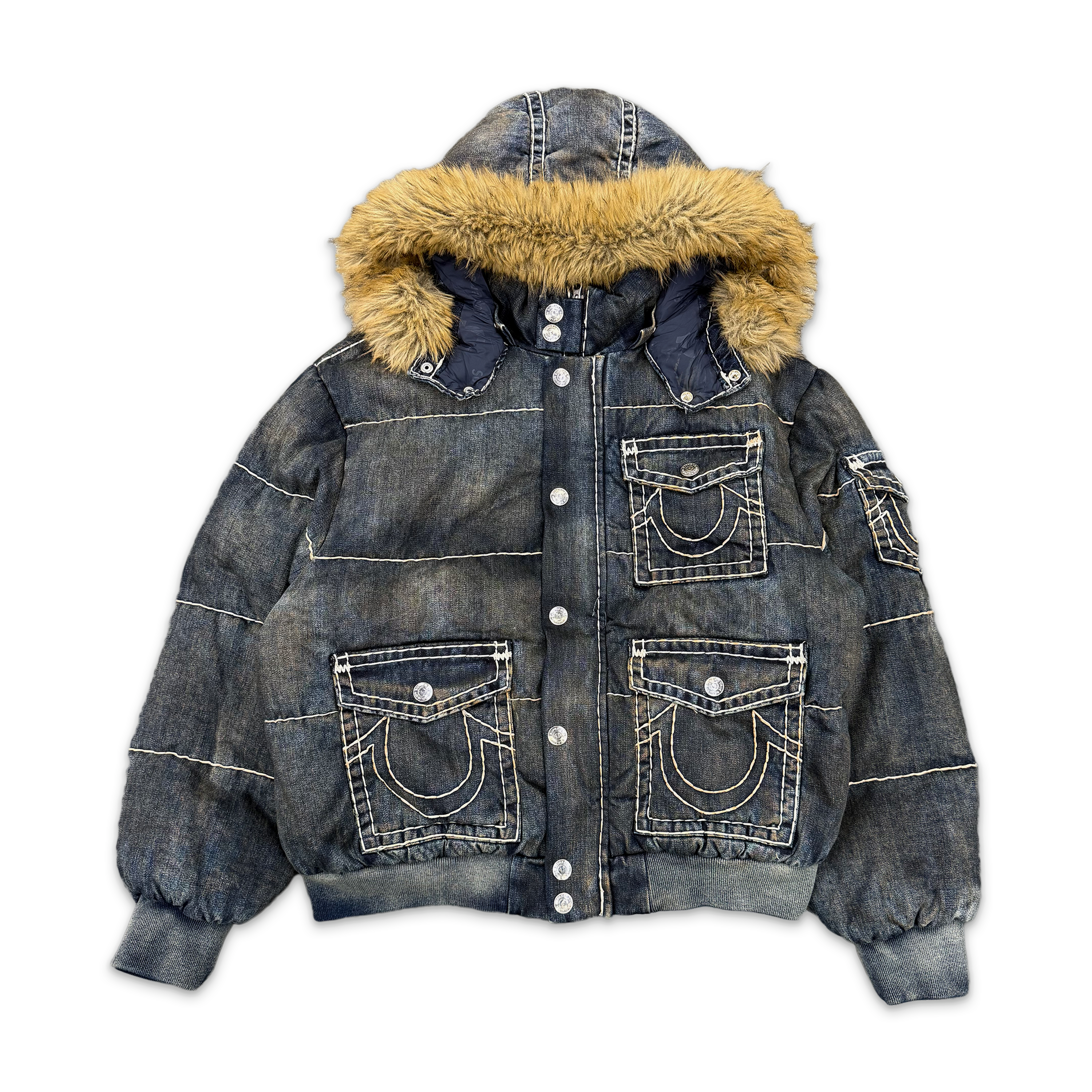 True Religion Puffer Jacket FW25 "Dirty Indigo"