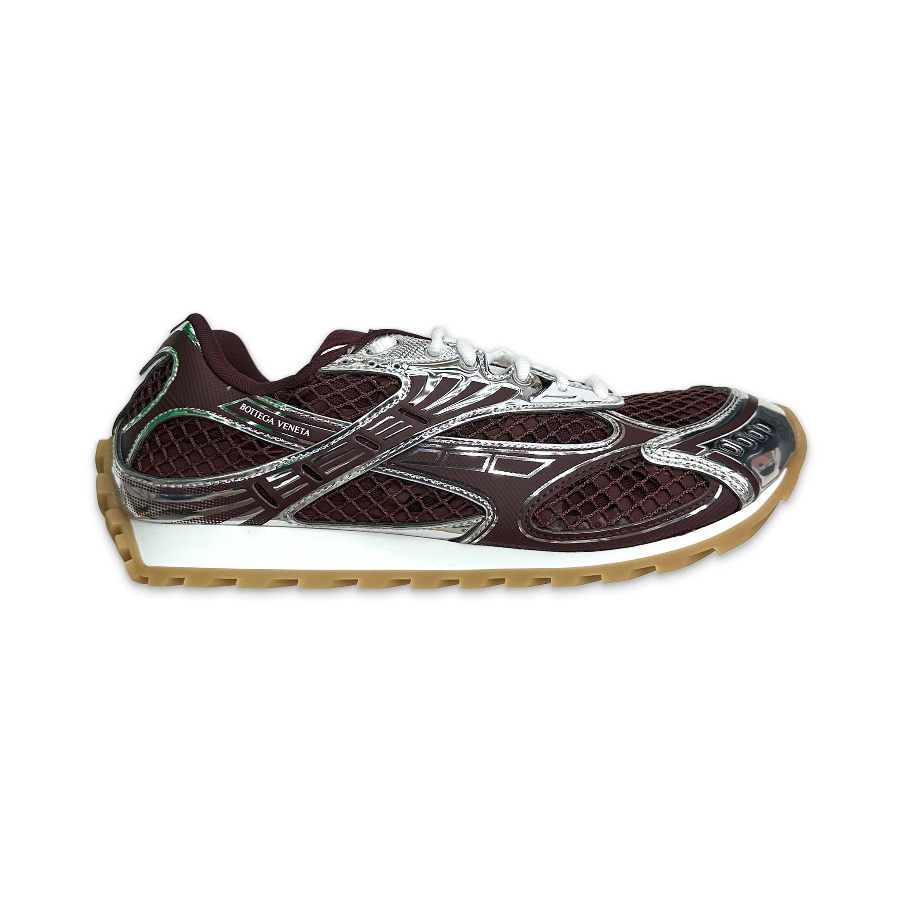 Bottega Veneta, Orbit Sneaker "Barolo/Silver"