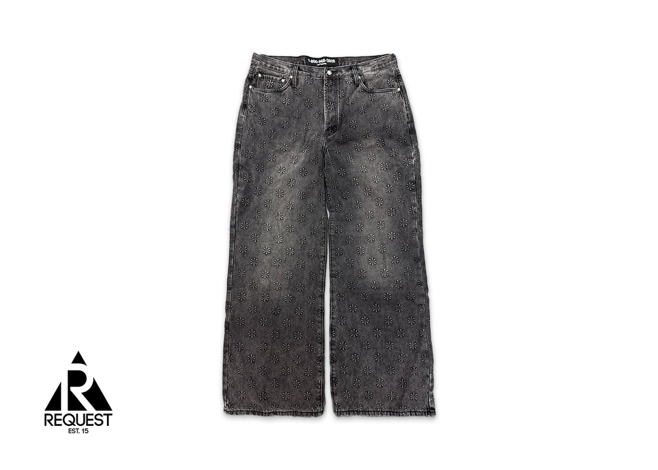 Emboss Baggy Denim "Washed Black"