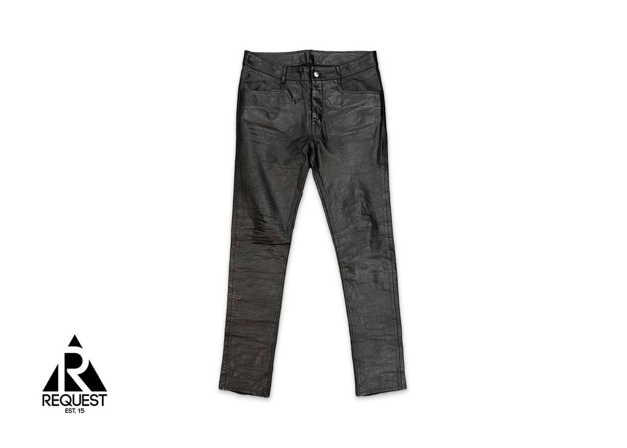 Rick Owens Leather Tyrone Trousers "Black"