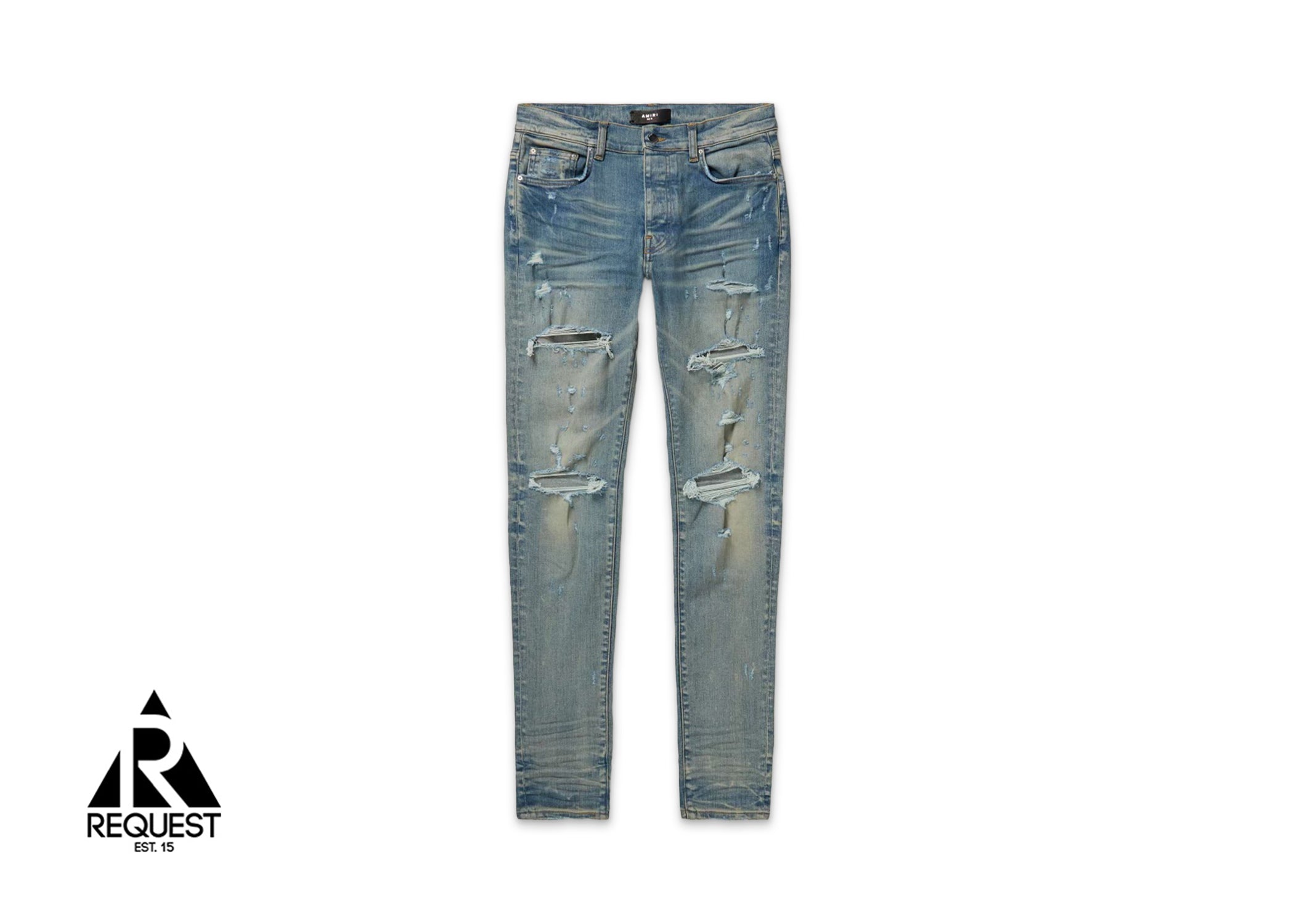 Amiri Thrasher Plus Distressed Skinny Jeans "Light Blue"