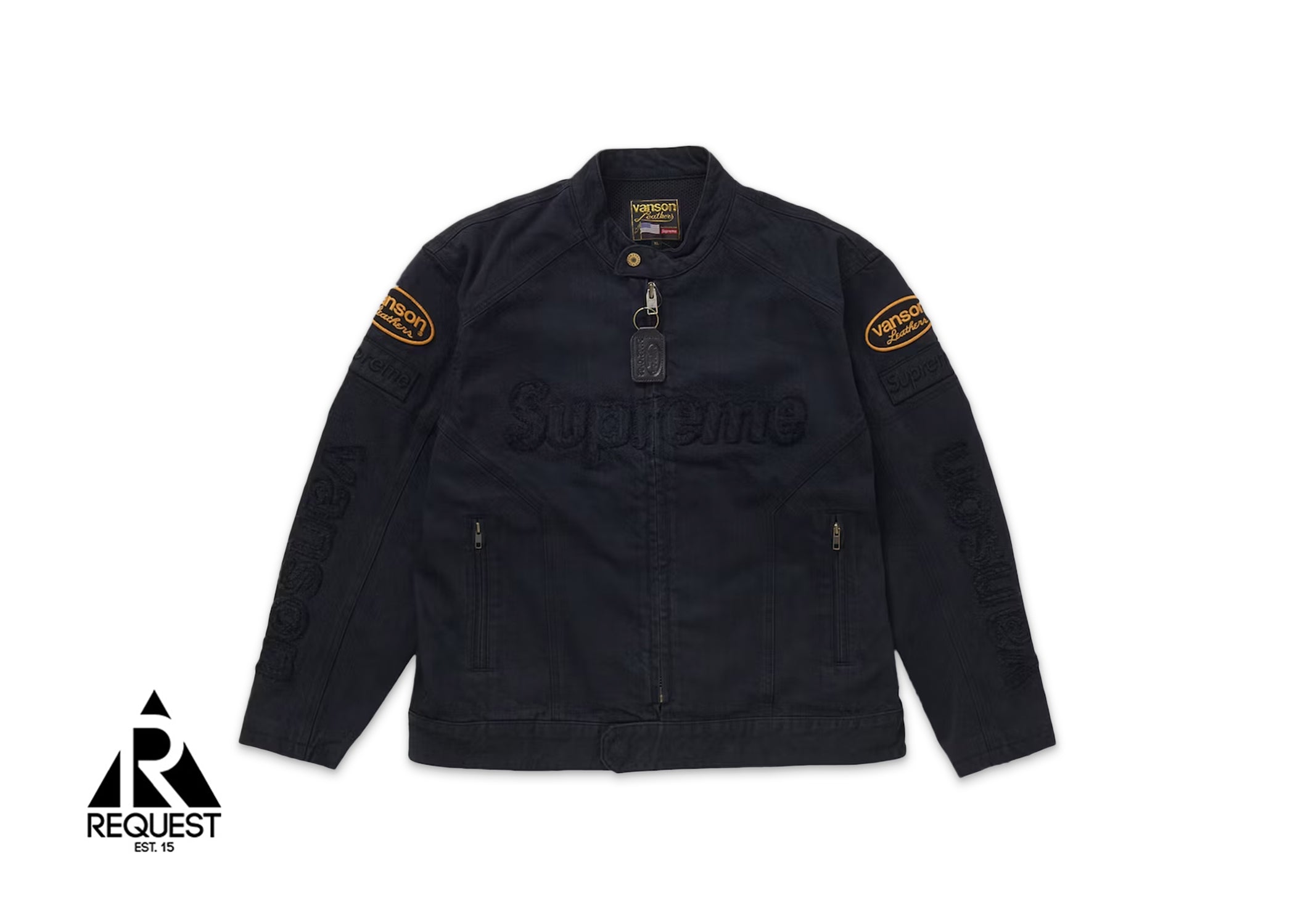 Supreme Vanson Leathers Cordura Denim Jacket “Black”