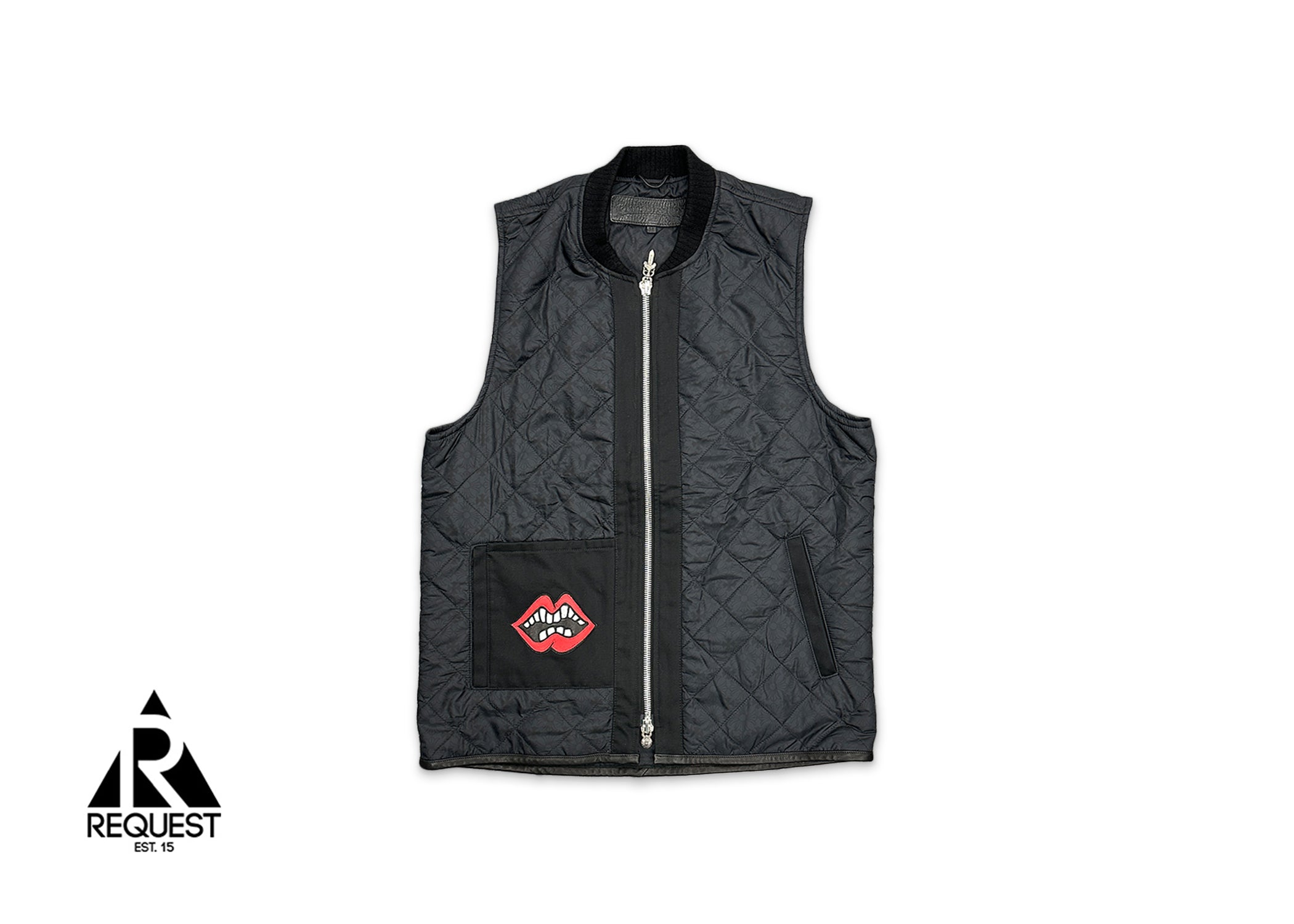 Matty Boy Chomper Motif Quilted Vest "Black"