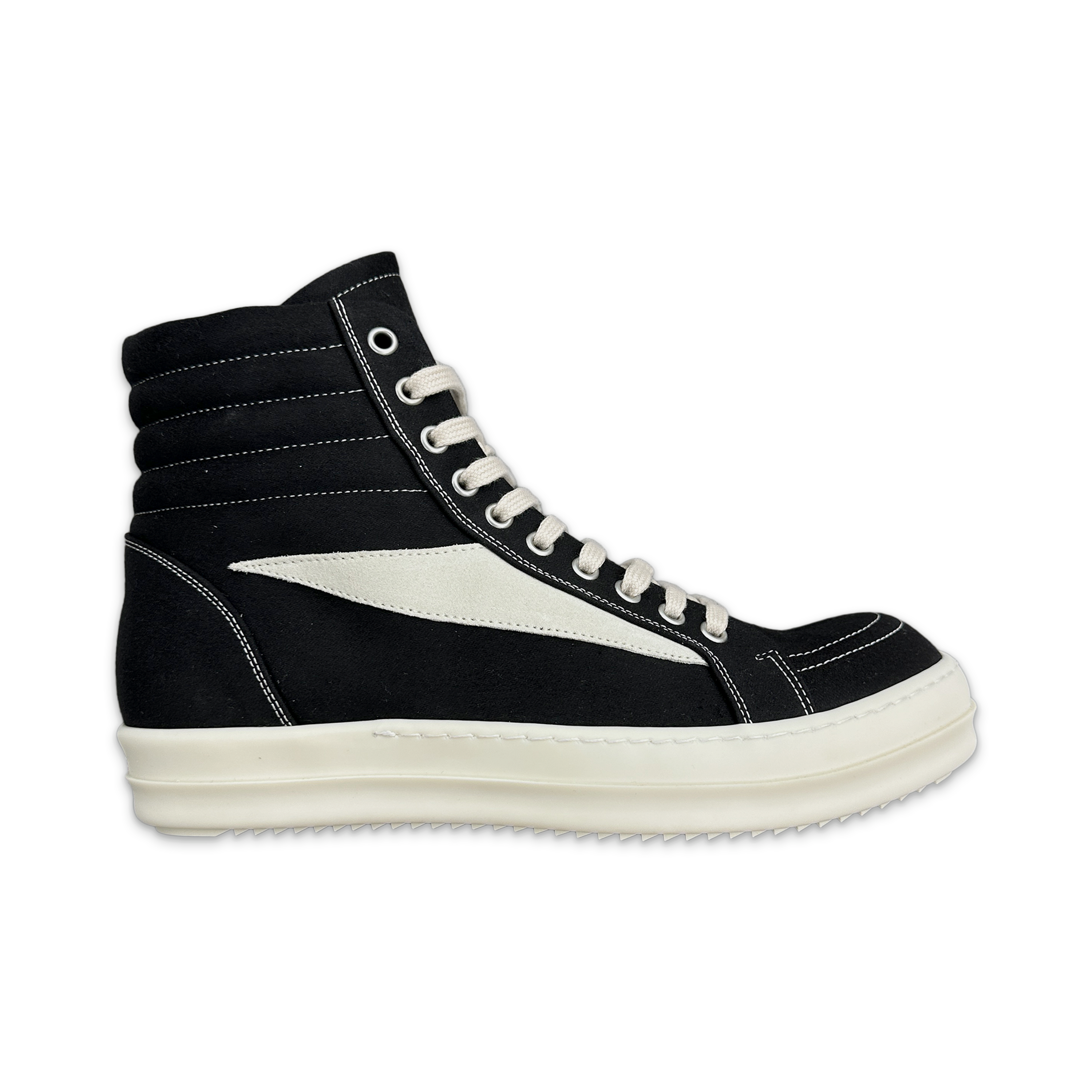 Rick Owens DRKSHDW, Vintage Sneaks Canvas High "Black Milk"