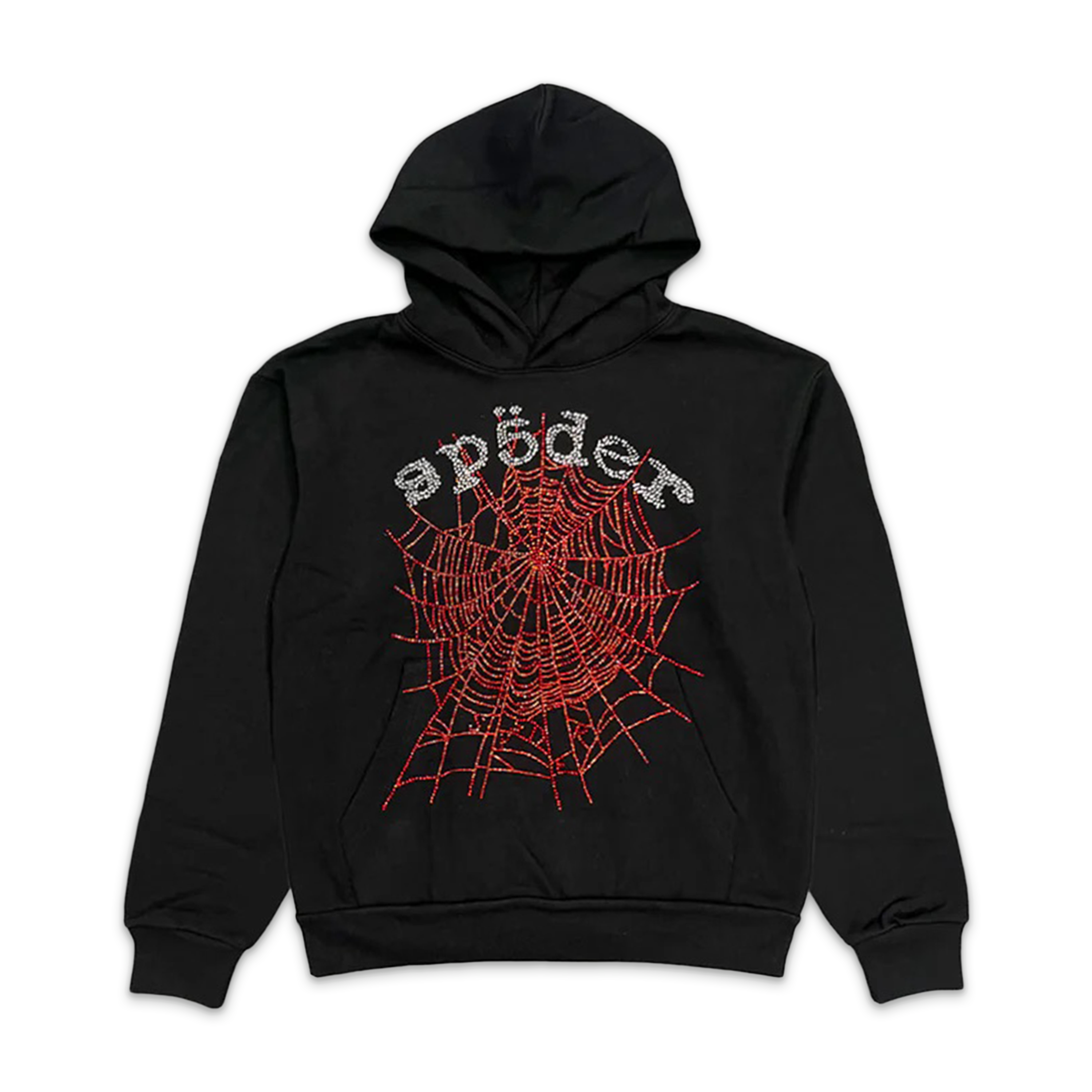 Rhinestone OG Web V2 Hoodie “Black"