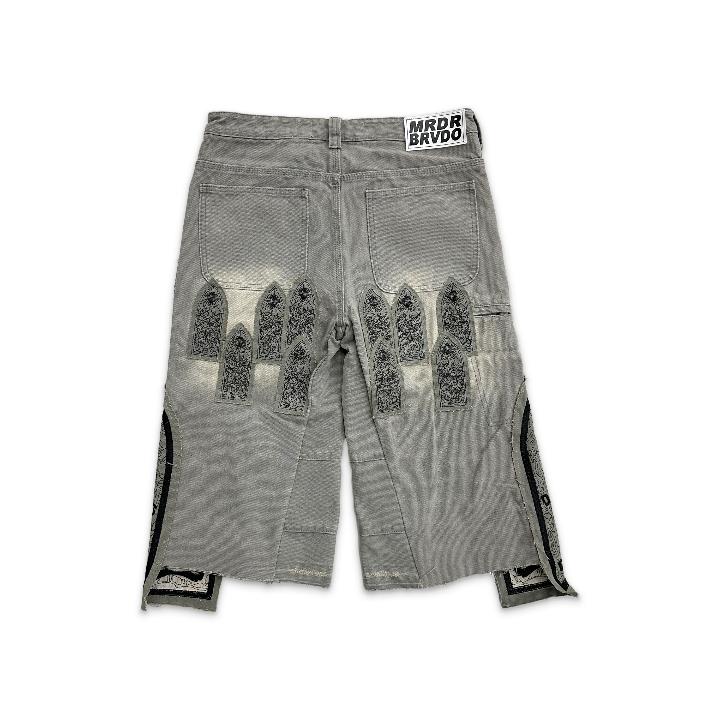 Who Decides War, Patched Arched Carpenter Shorts "Vintage Grey"