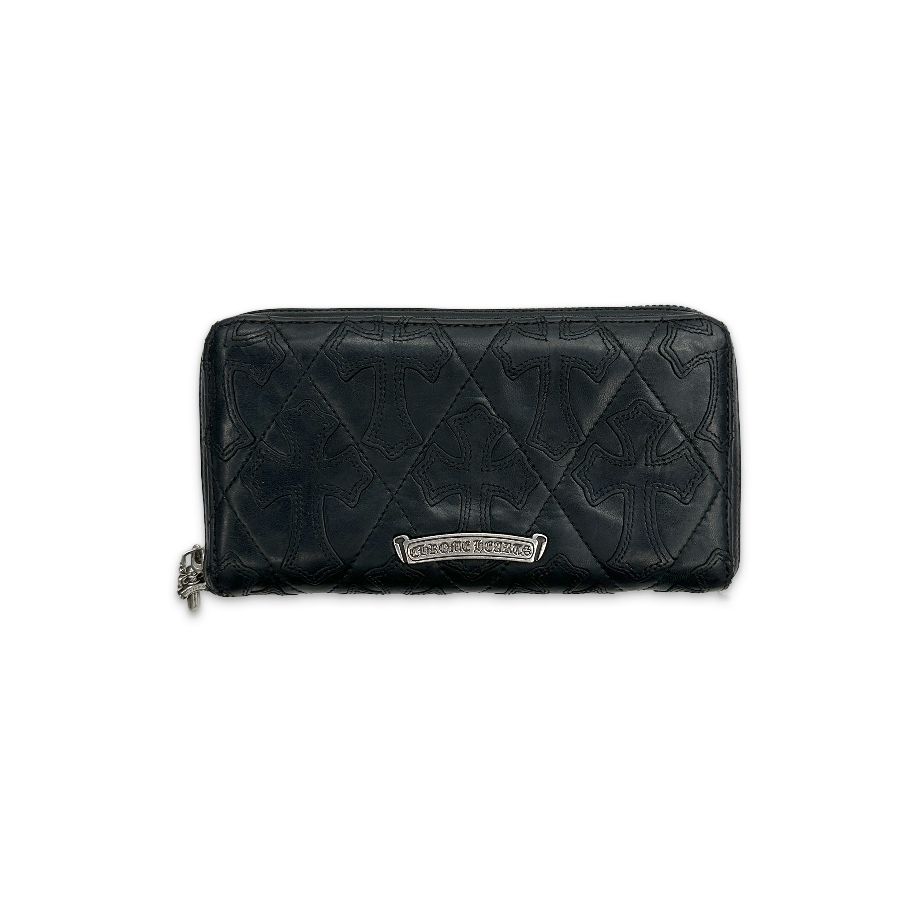 Chrome Hearts, Cemetery Cross Dagger Quilted Leather Wallet "Black"