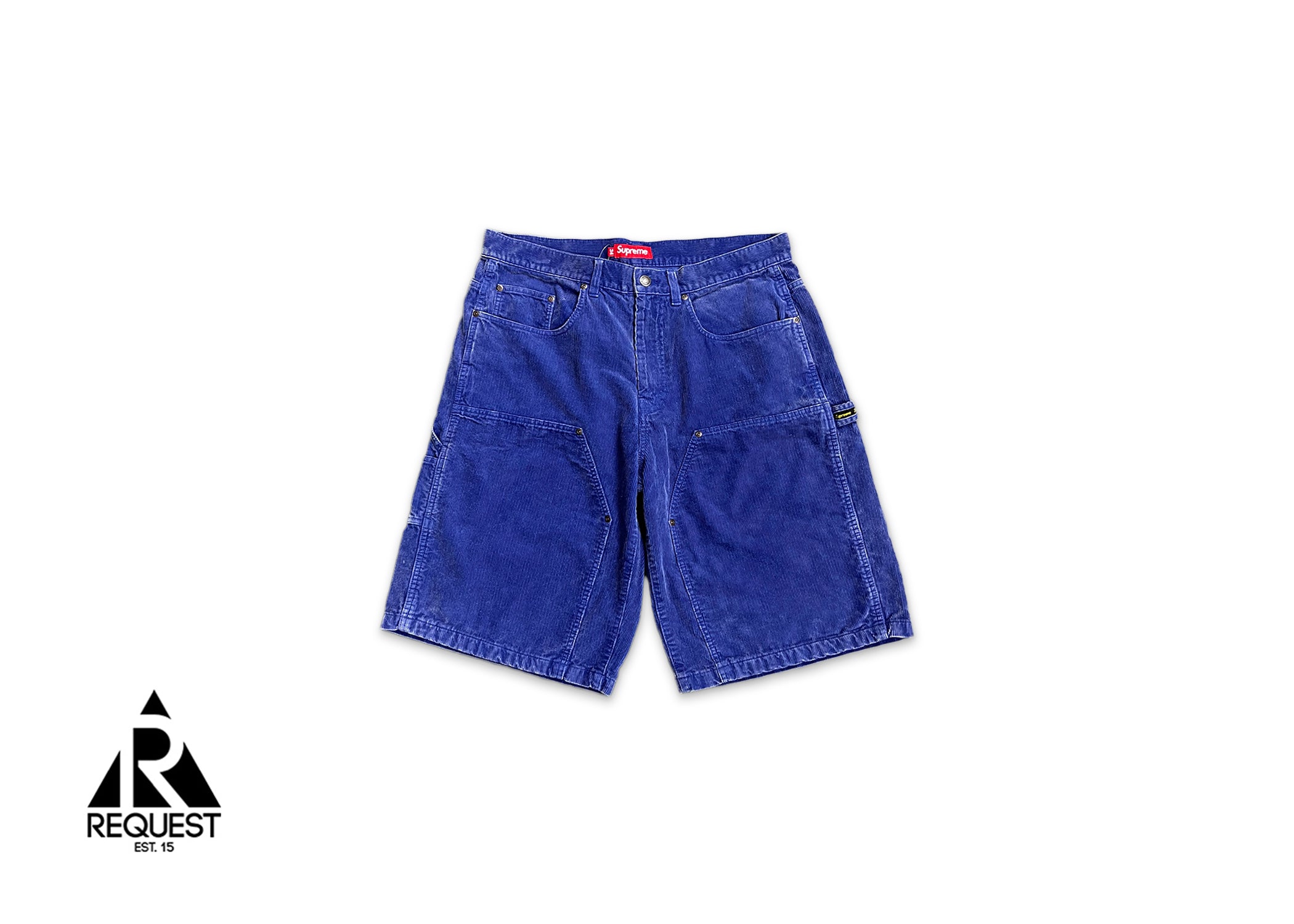 Washed Corduroy Double Knee Shorts "Blue"