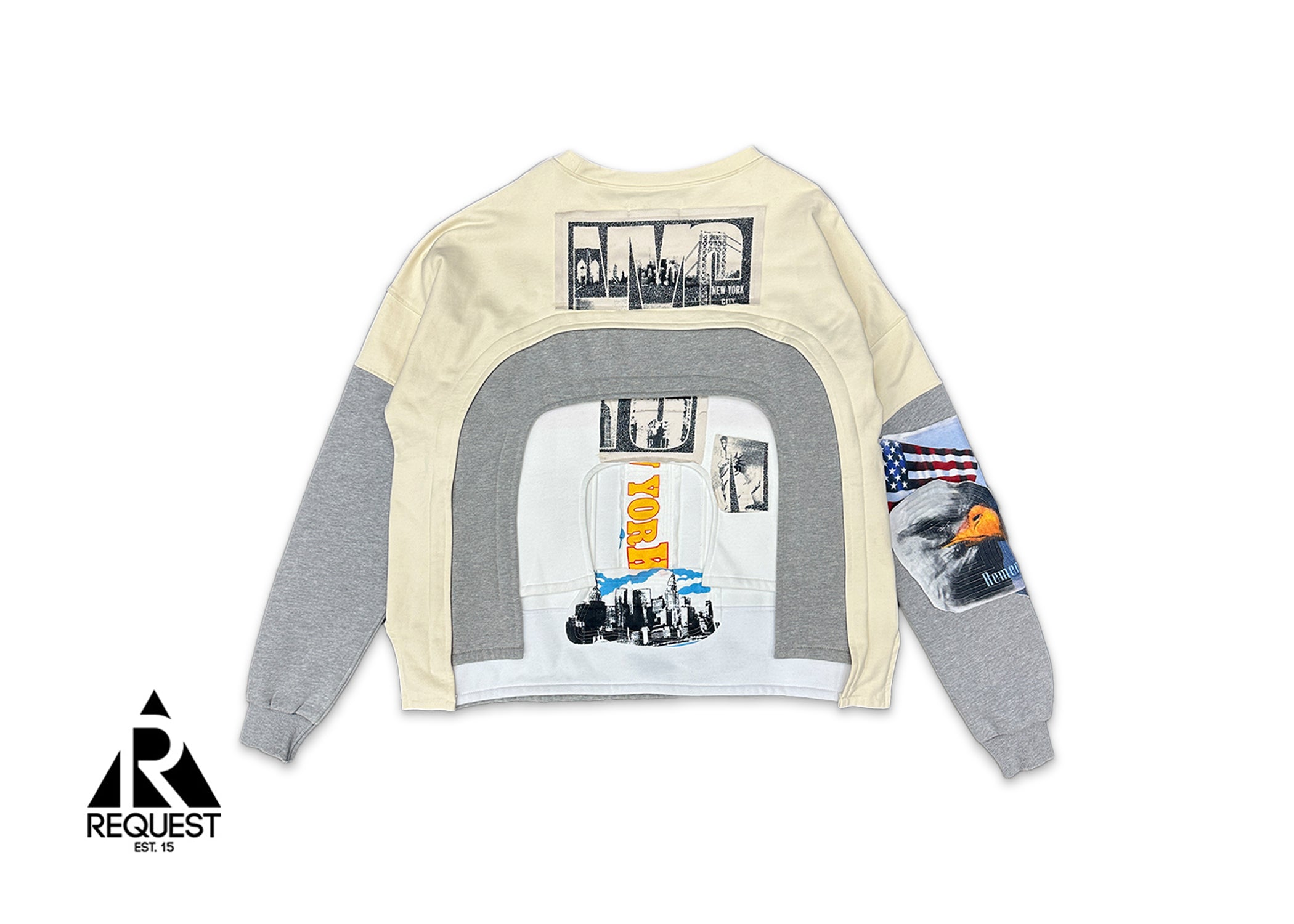 Arched Collage Crewneck Sweater "Grey"