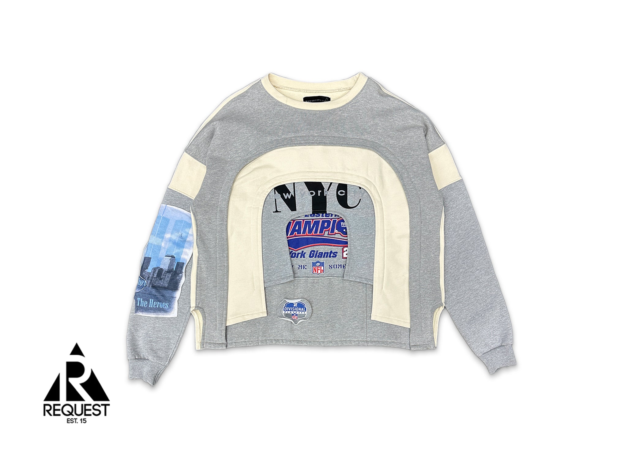 Arched Collage Crewneck Sweater "Grey"