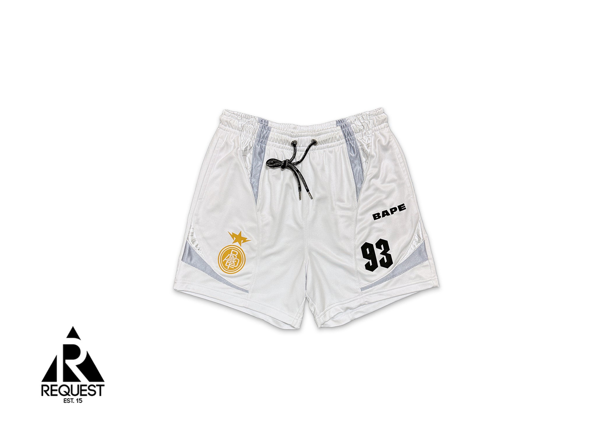 Multi Logo Relaxed Fit Soccer Shorts "White"