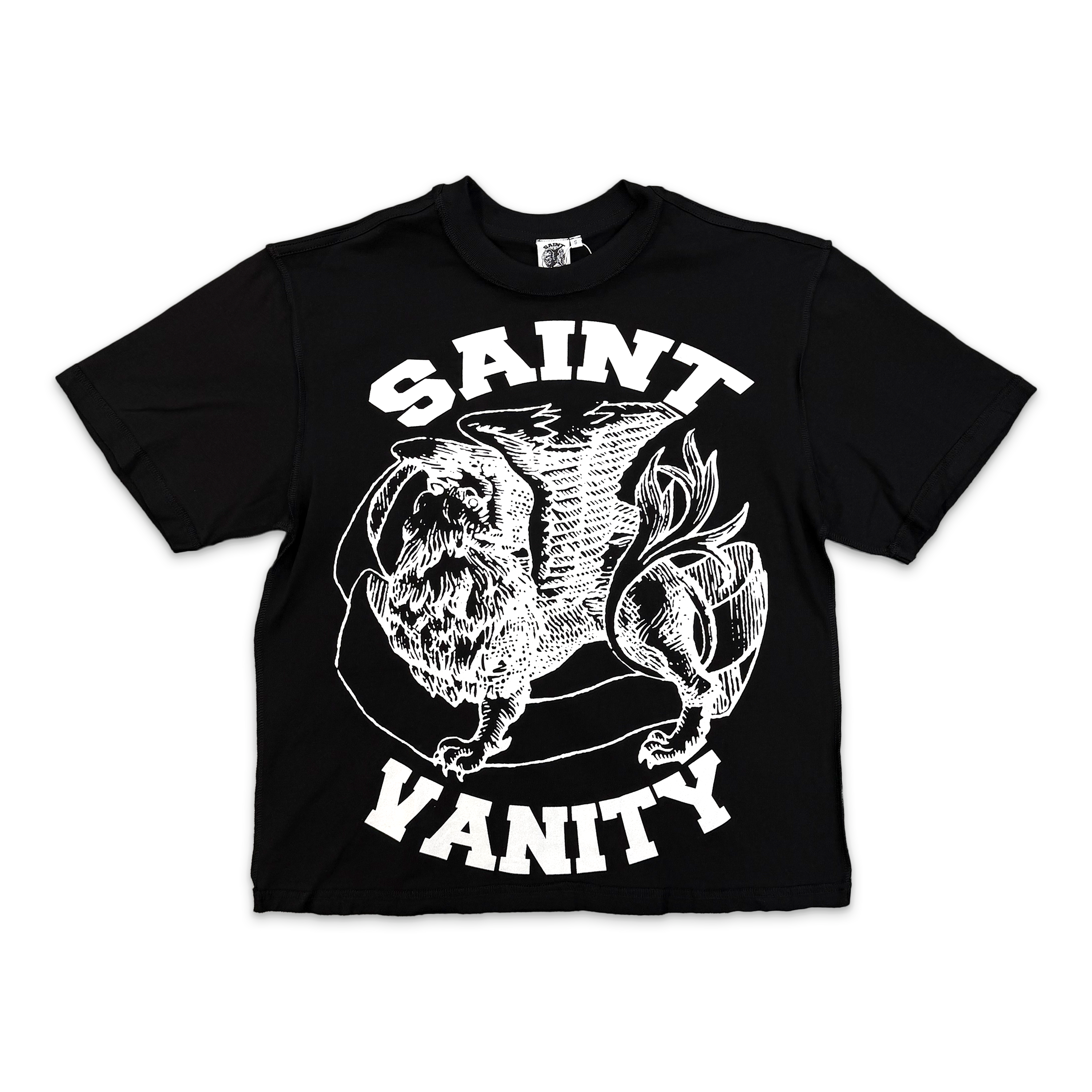 Saint Vanity, Griffin Logo Tee "Black/White"