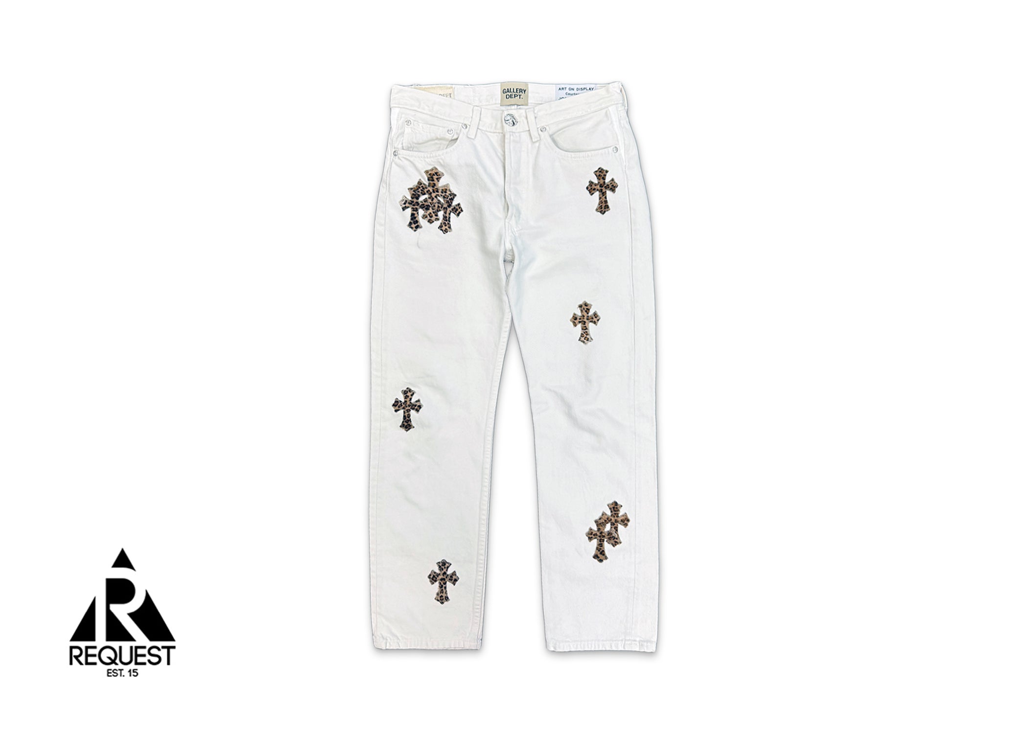 x Gallery Dept. White Levi's Denim "Leopard Crosses"