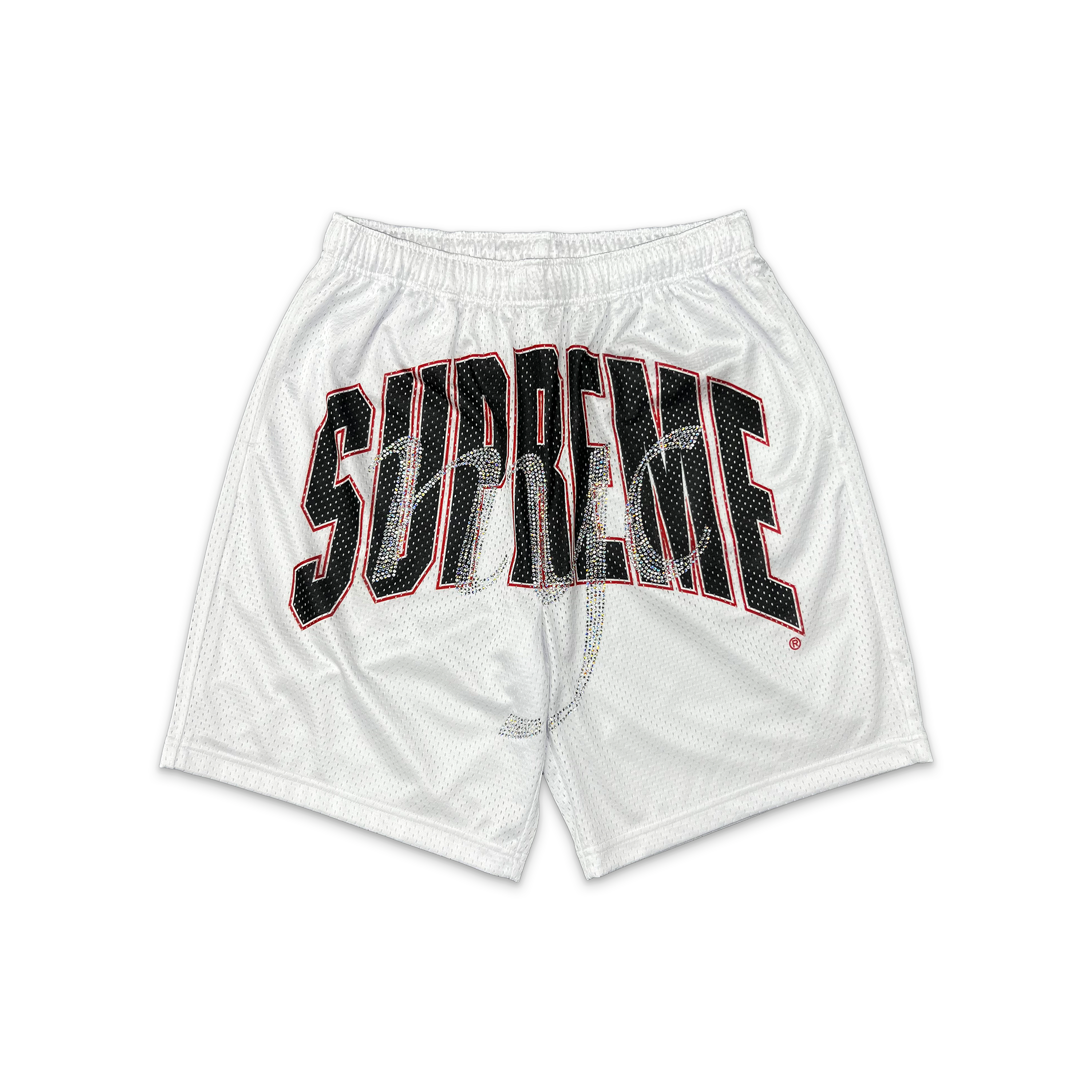 Rhinestone Mesh Shorts "White" (SS26)