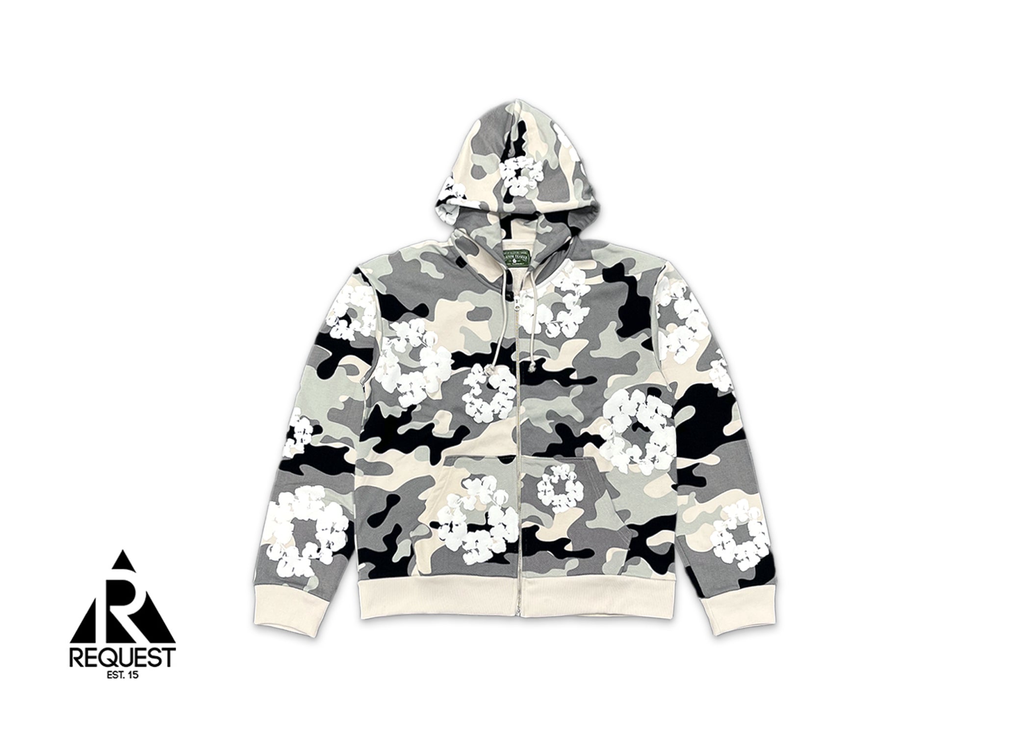 Camo Cotton Wreath Zip Hoodie "Snow Camo"