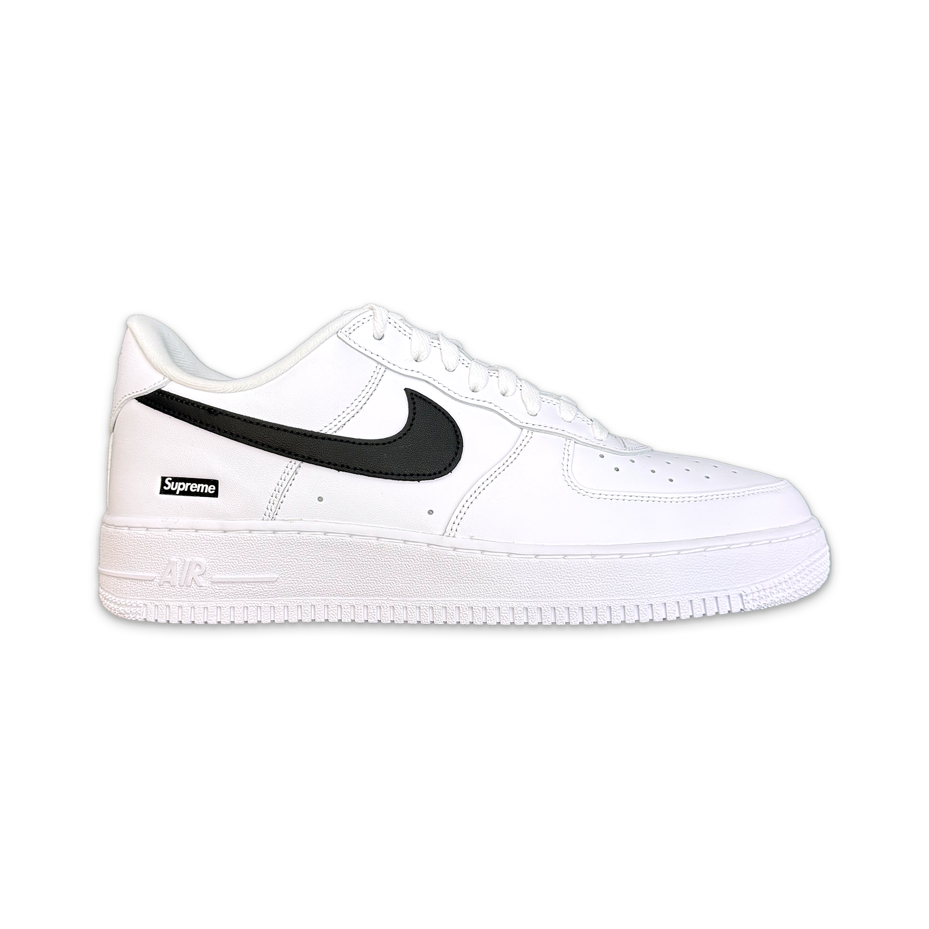 Supreme Air Force 1 Low Black Swoosh “White”