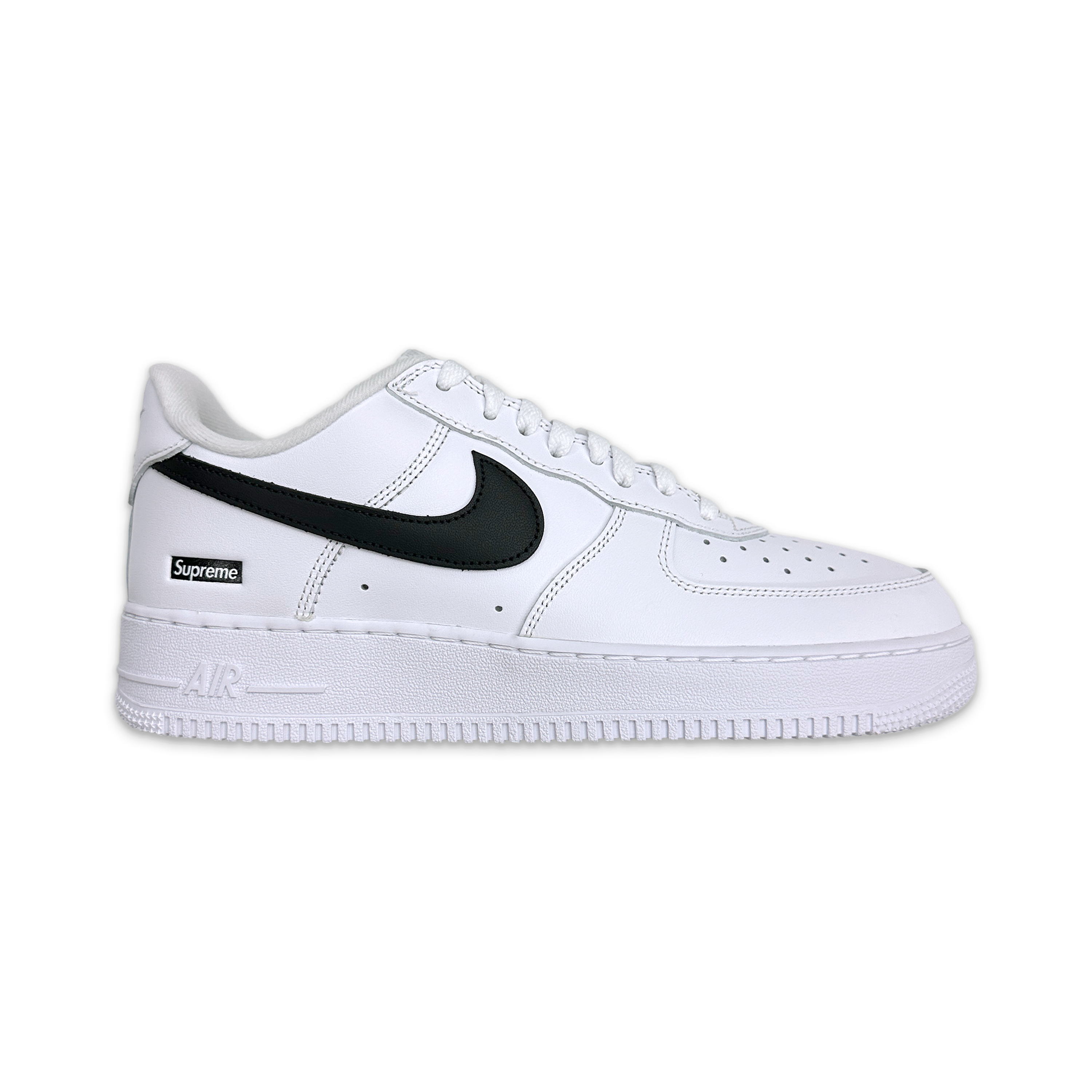 Supreme Air Force 1 Low Black Swoosh “White”