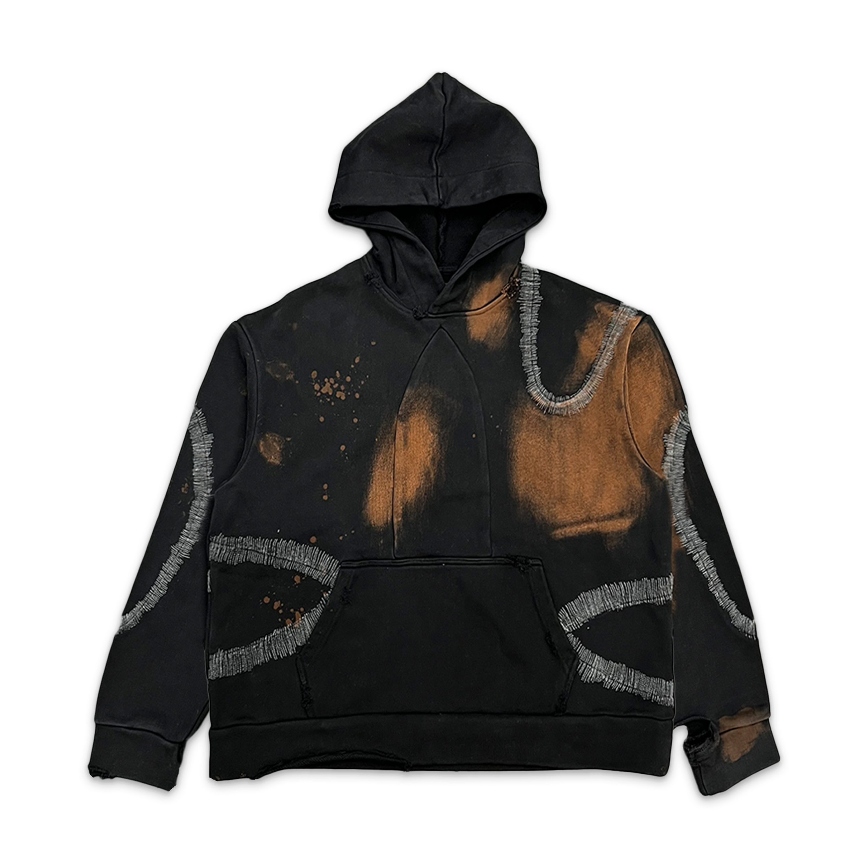 Who Decides War, Windowed Hooded Pullover "Coal"