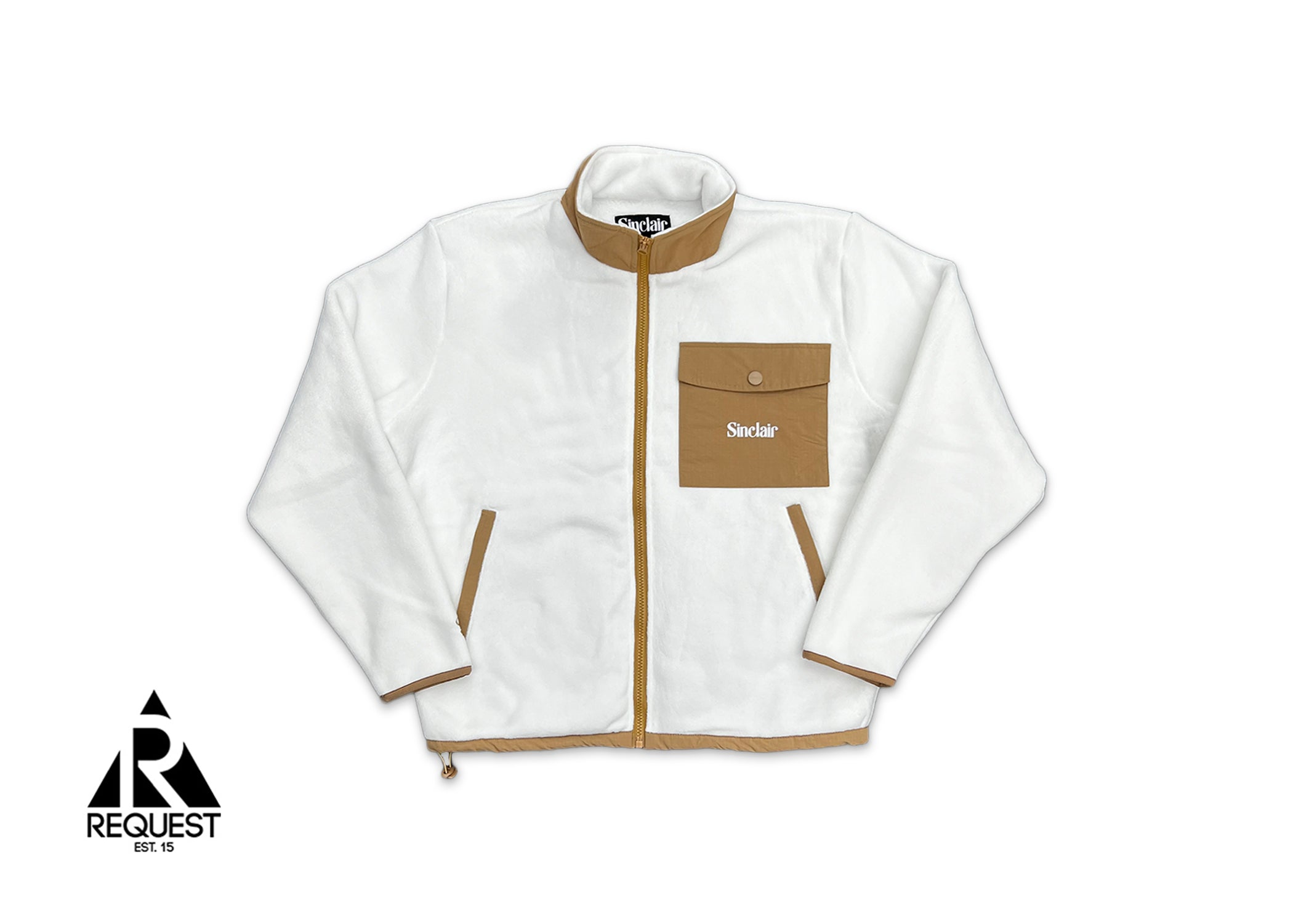 Cargo Pocket Fleece Zip Up Jacket "Off White"