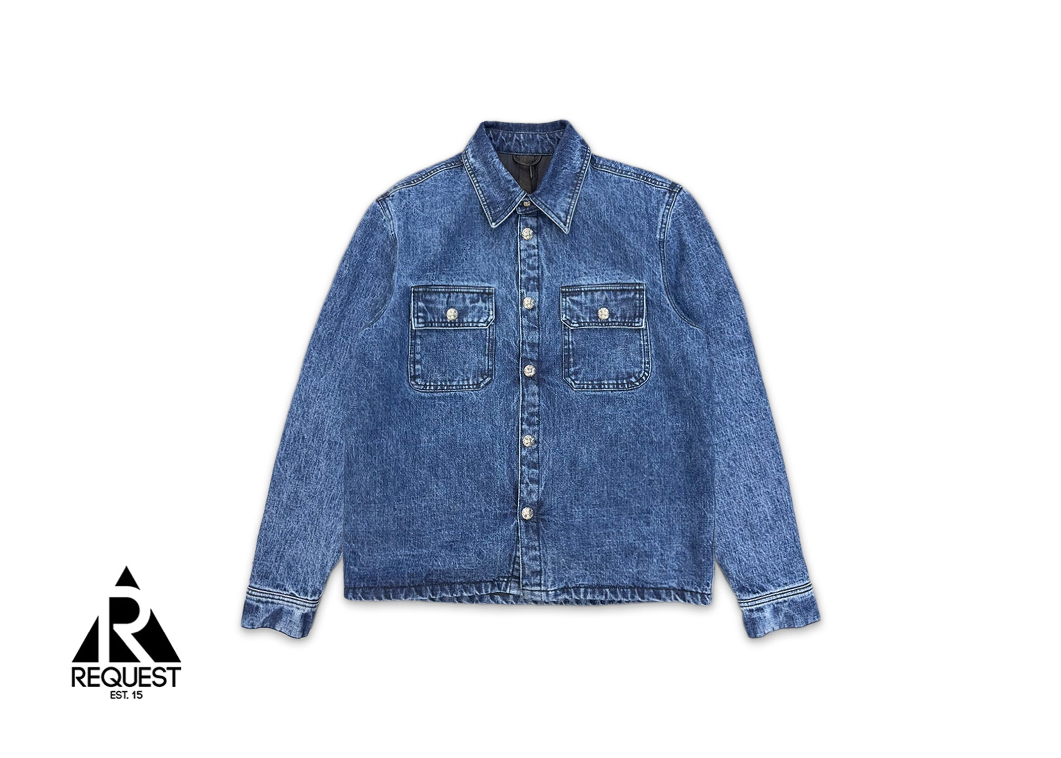 Work Dog Padded Denim Button Up Jacket "Indigo Blue"