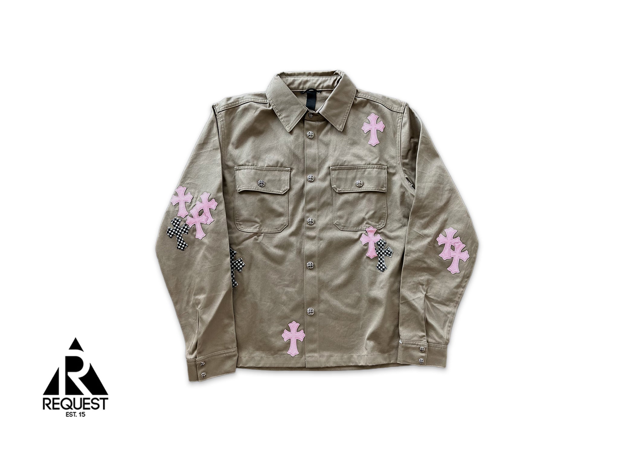 Chrome Hearts Work Dog Jacket "Pink & Checkered Crosses"