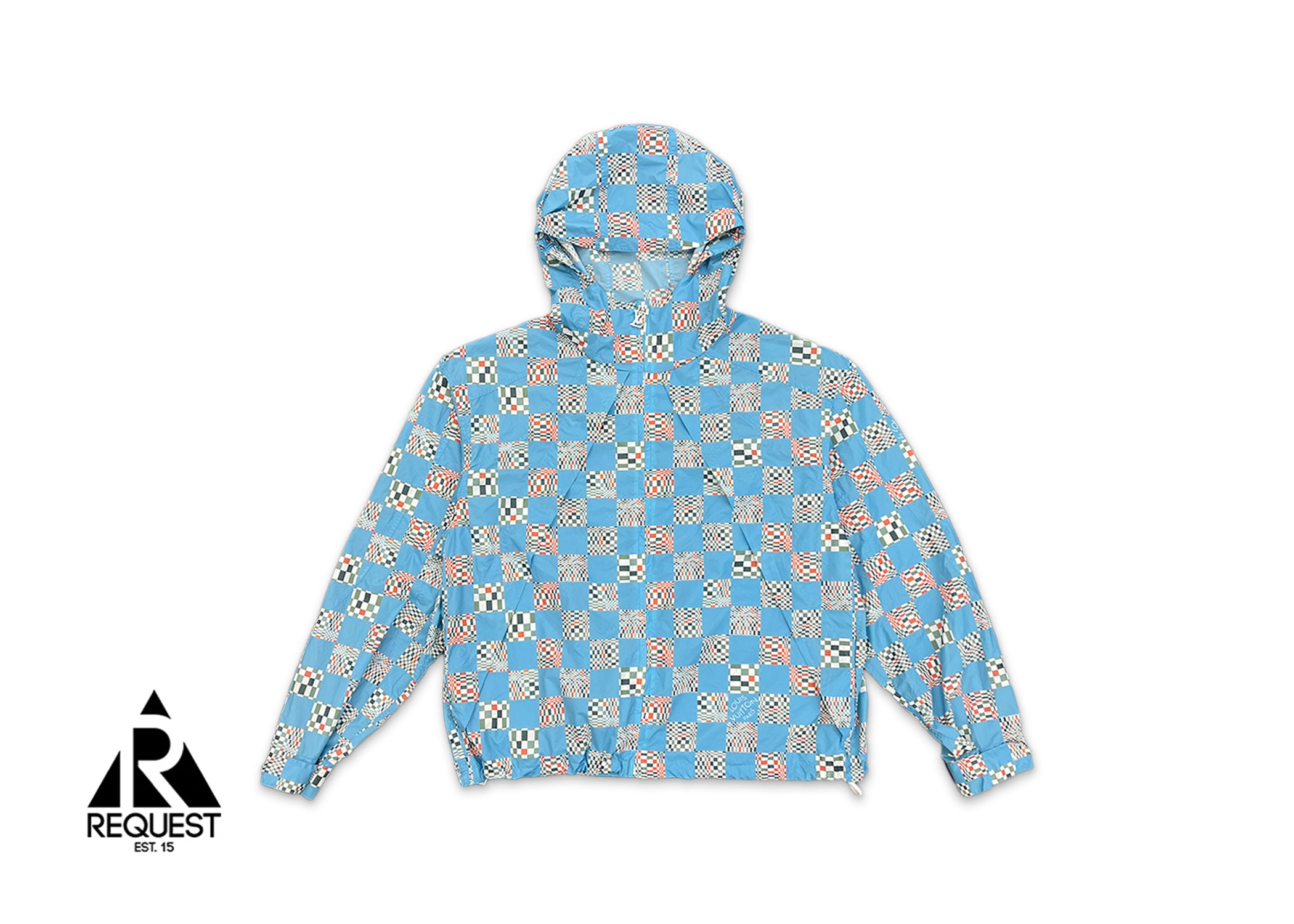 Distorted Damier Windbreaker "Sky Blue"