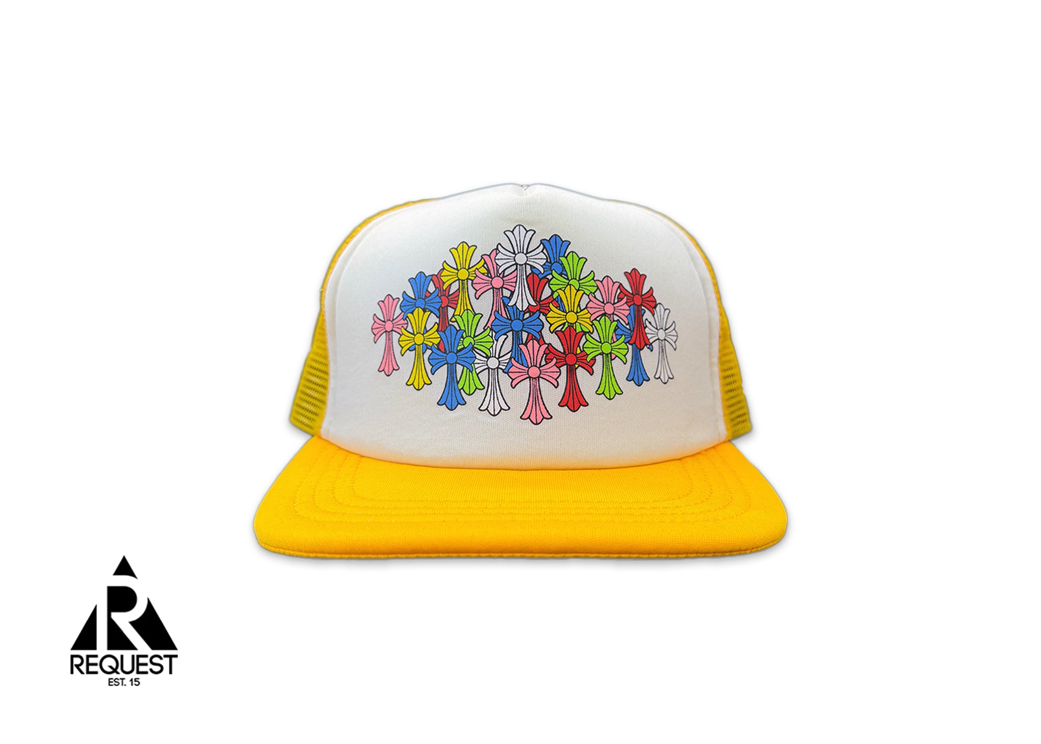 Multi Color Crosses Trucker Hat "Yellow"