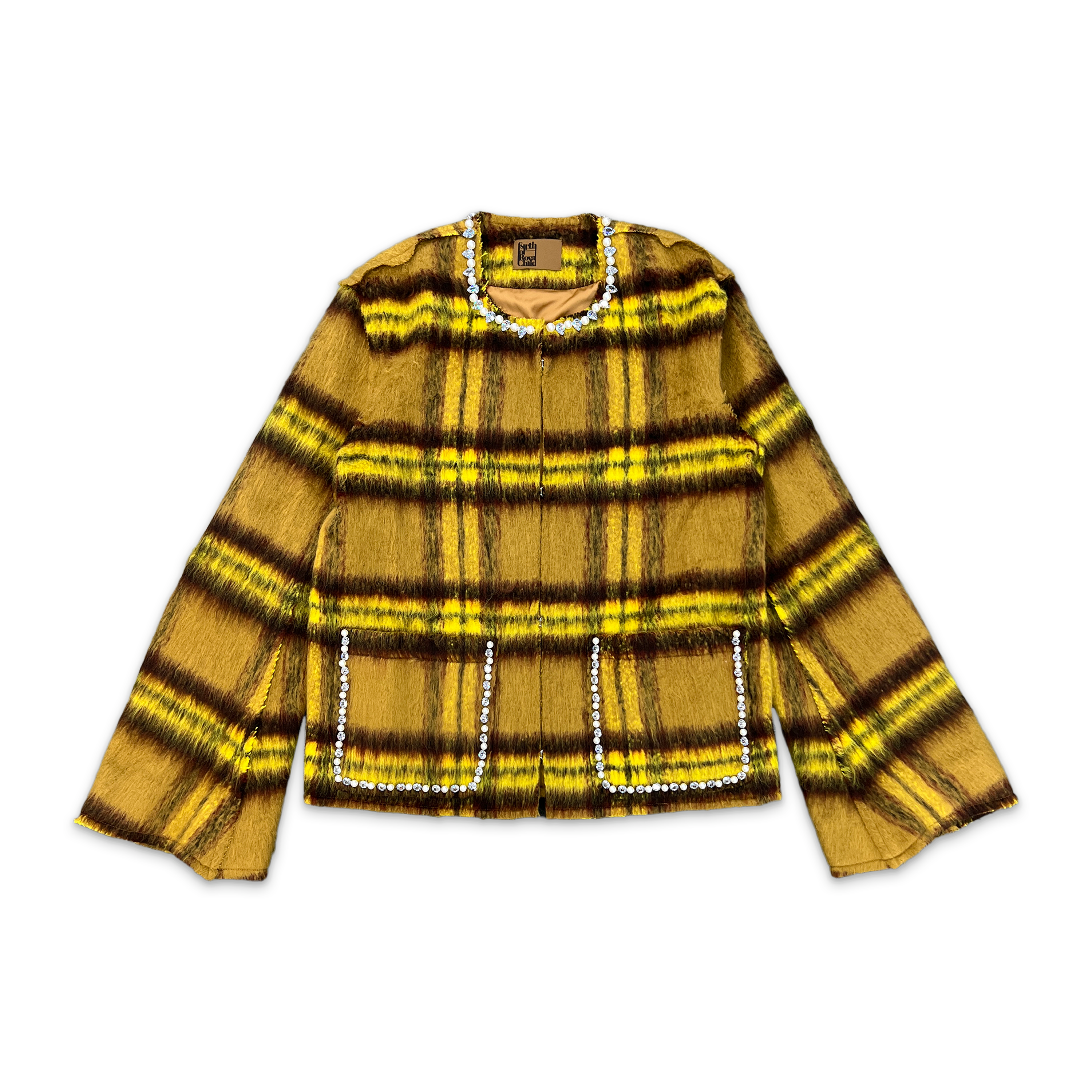 Rhinestone Mohair Jacket "Yellow"