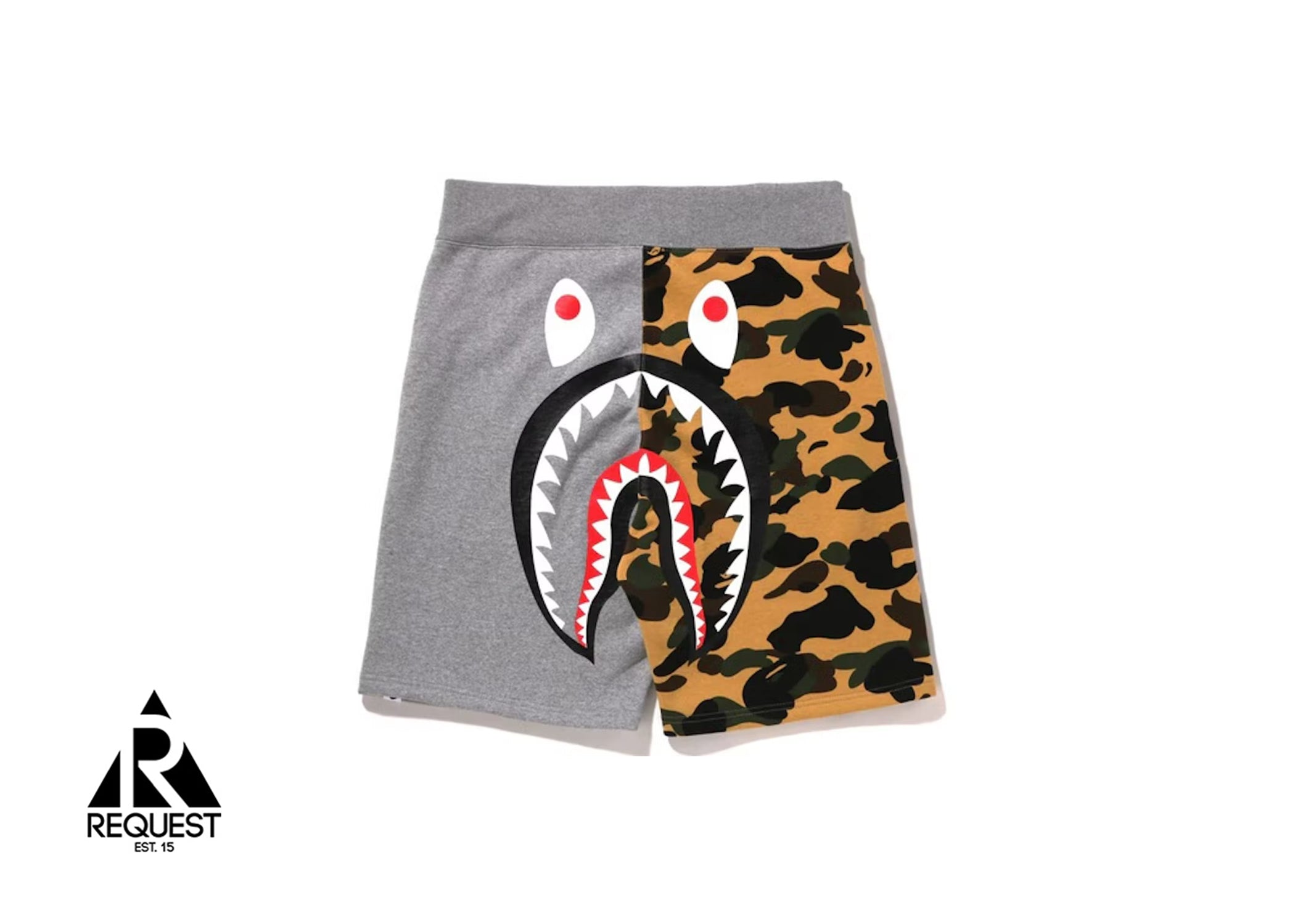 A Bathing Ape Back Shark Shorts "Grey/Tan Camo"