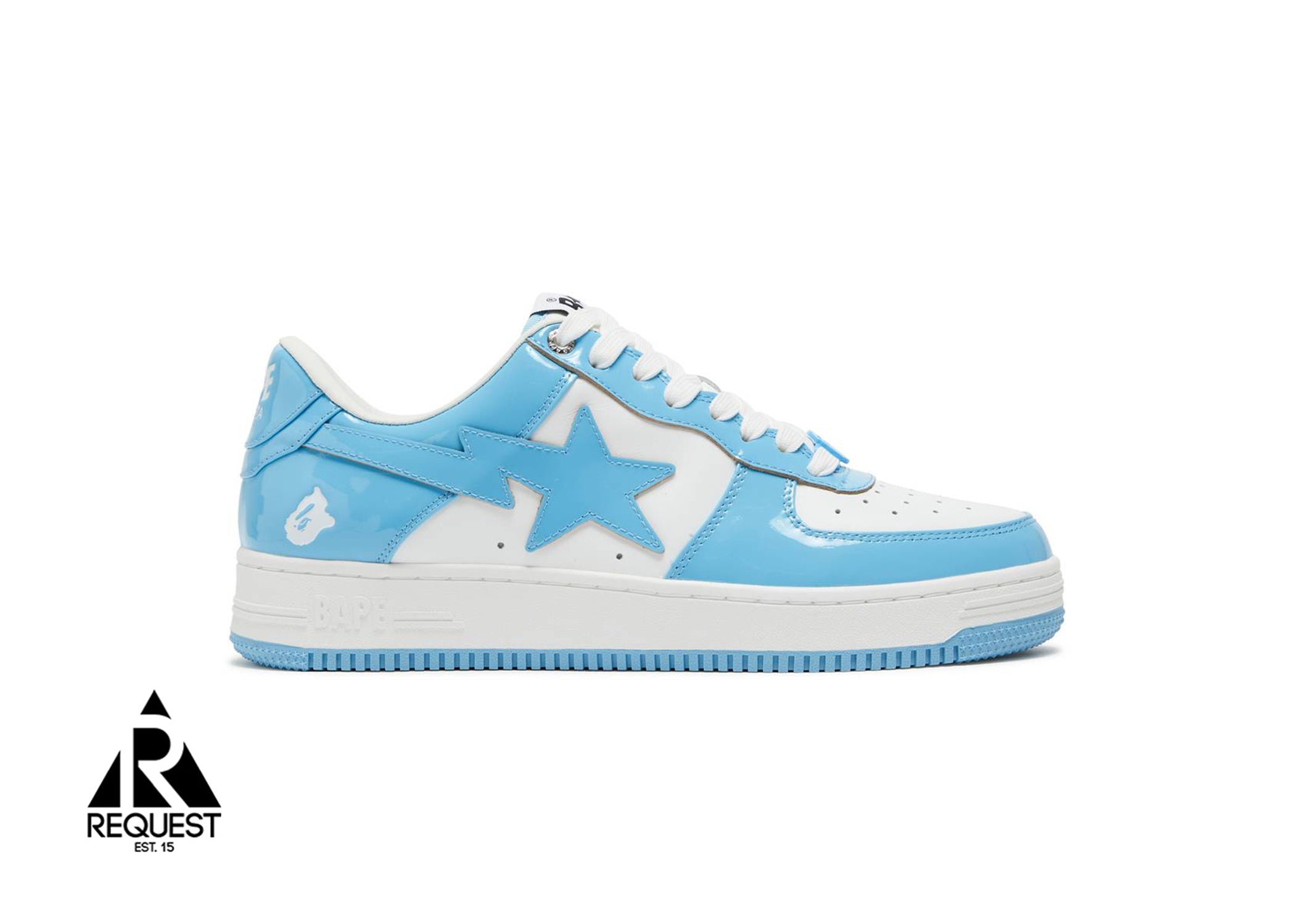 A Bathing Ape Bapesta Low “Patent Leather Blue White”