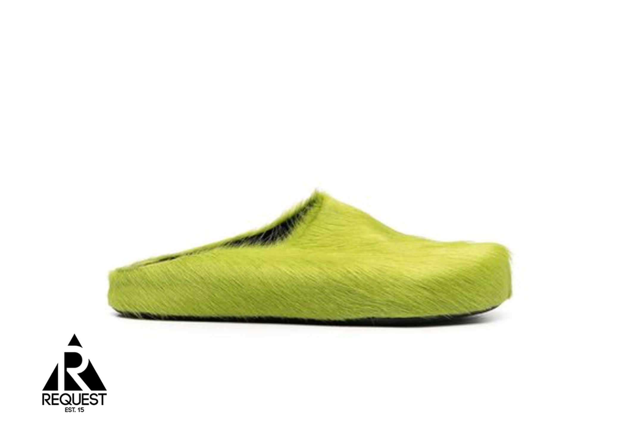 Marni Calf Hair Sabot Slipper "Green"