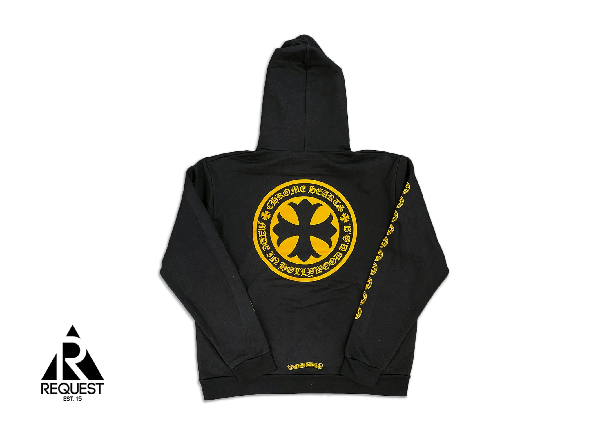 Chrome Hearts Hollywood Yellow Plus Cross Hoodie "Black"