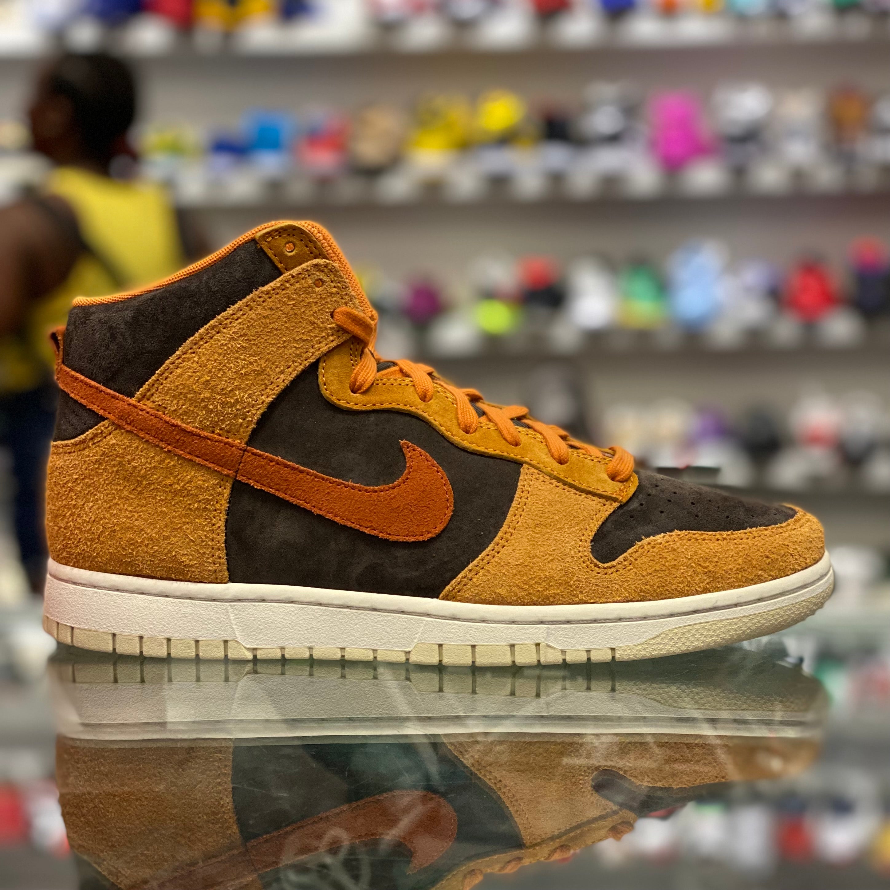 nike dunk high prm dark curry