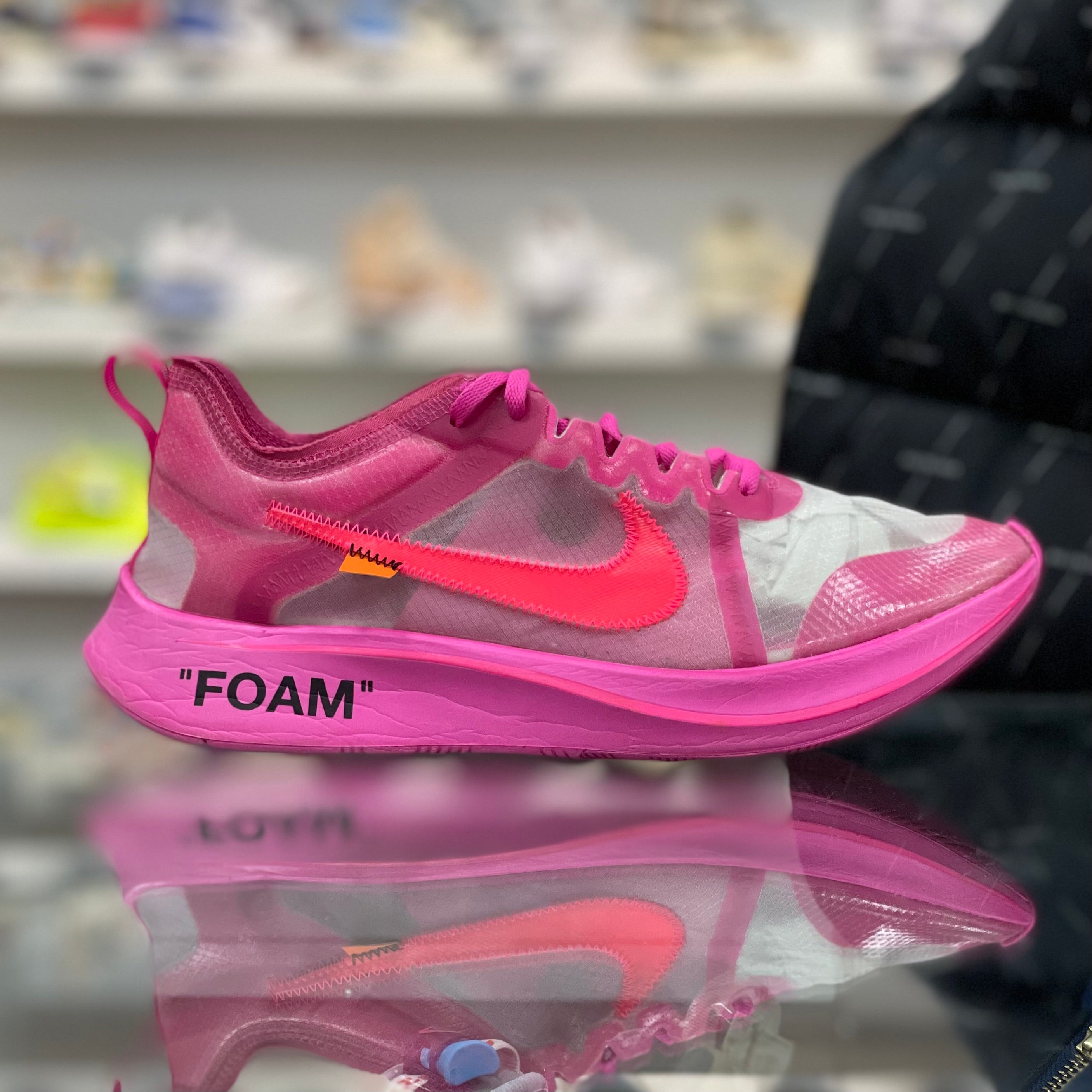 Nike zoom fly hotsell off white pink retail